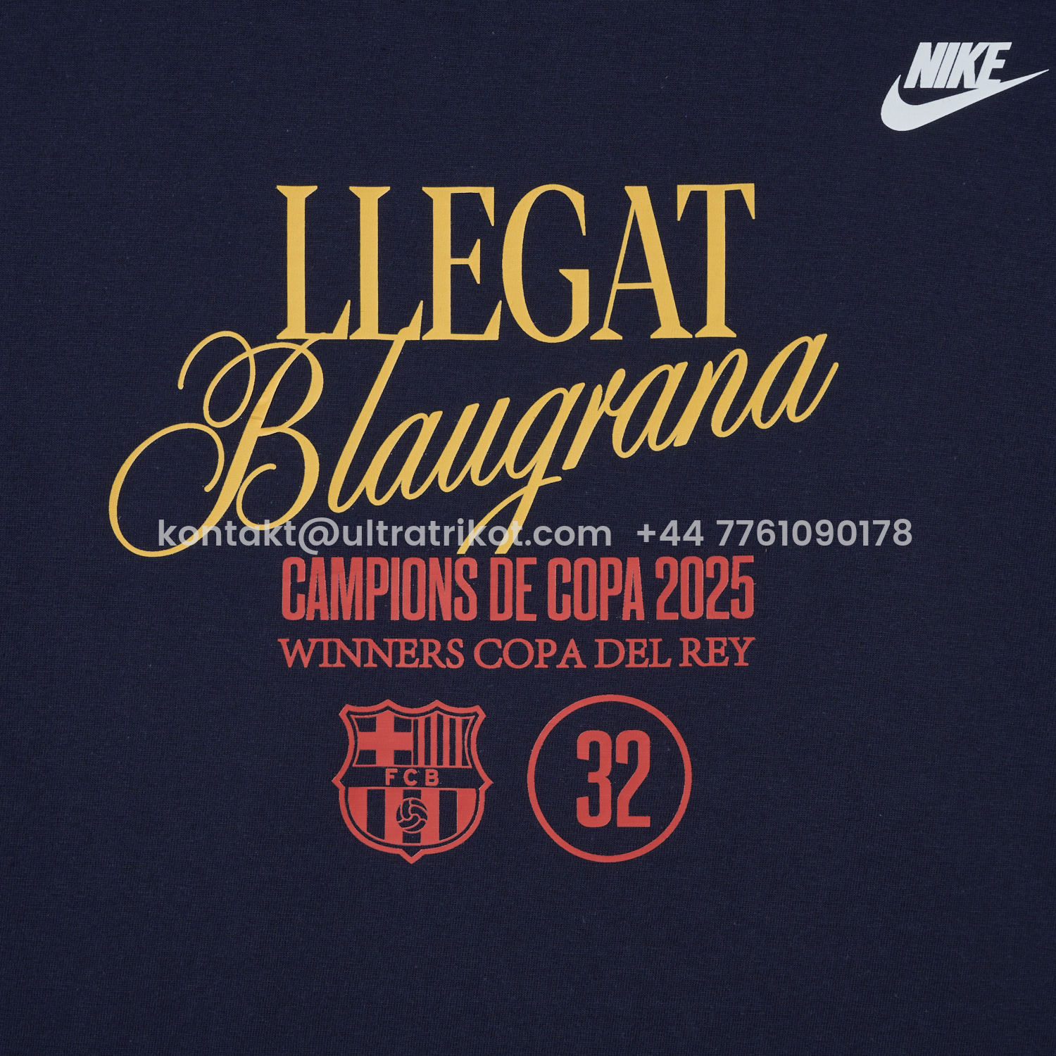 UltraTrikot-Barcelona 2025 Winners Copa Del Rey Deep Blue Commemorative T-shirt