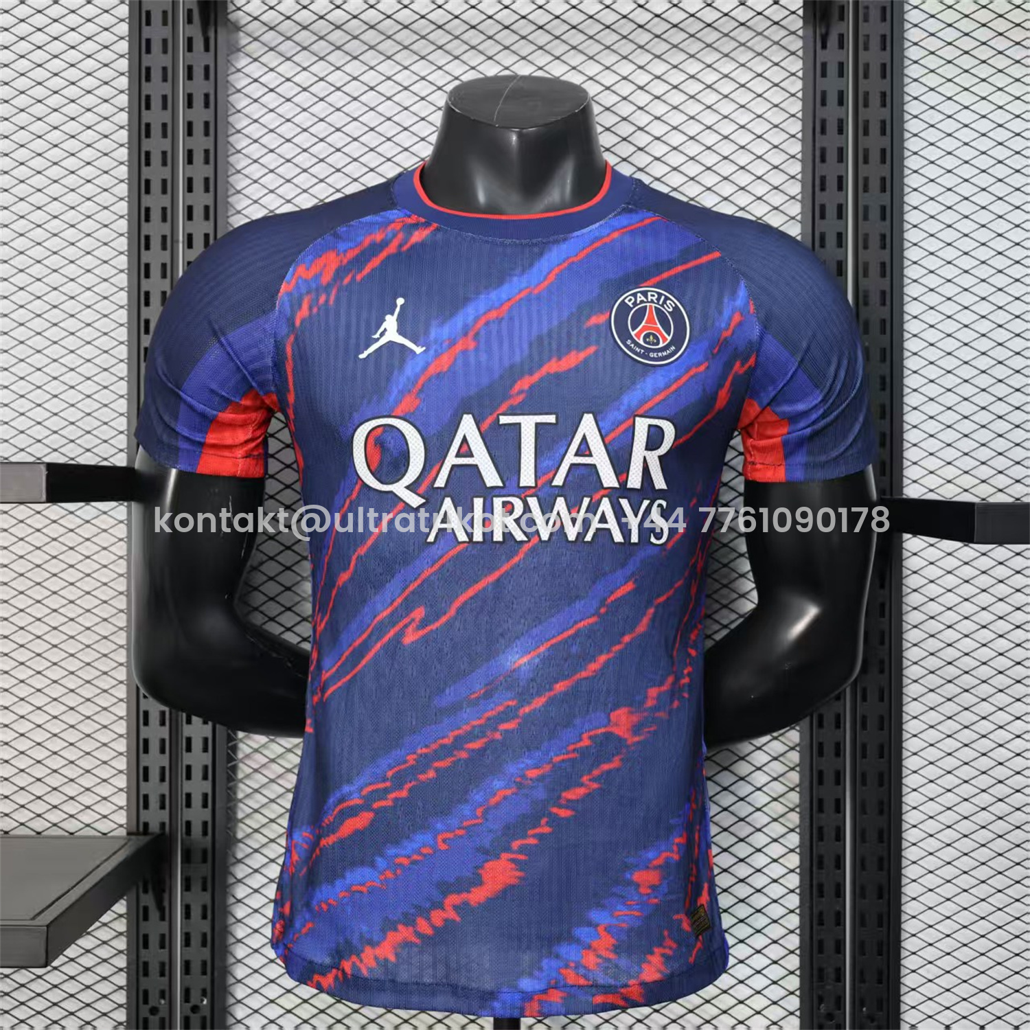 UltraTrikot-Paris Saint-Germain PSG X JD 25-26 Red Line Blue Special Edition Jersey - Player Version