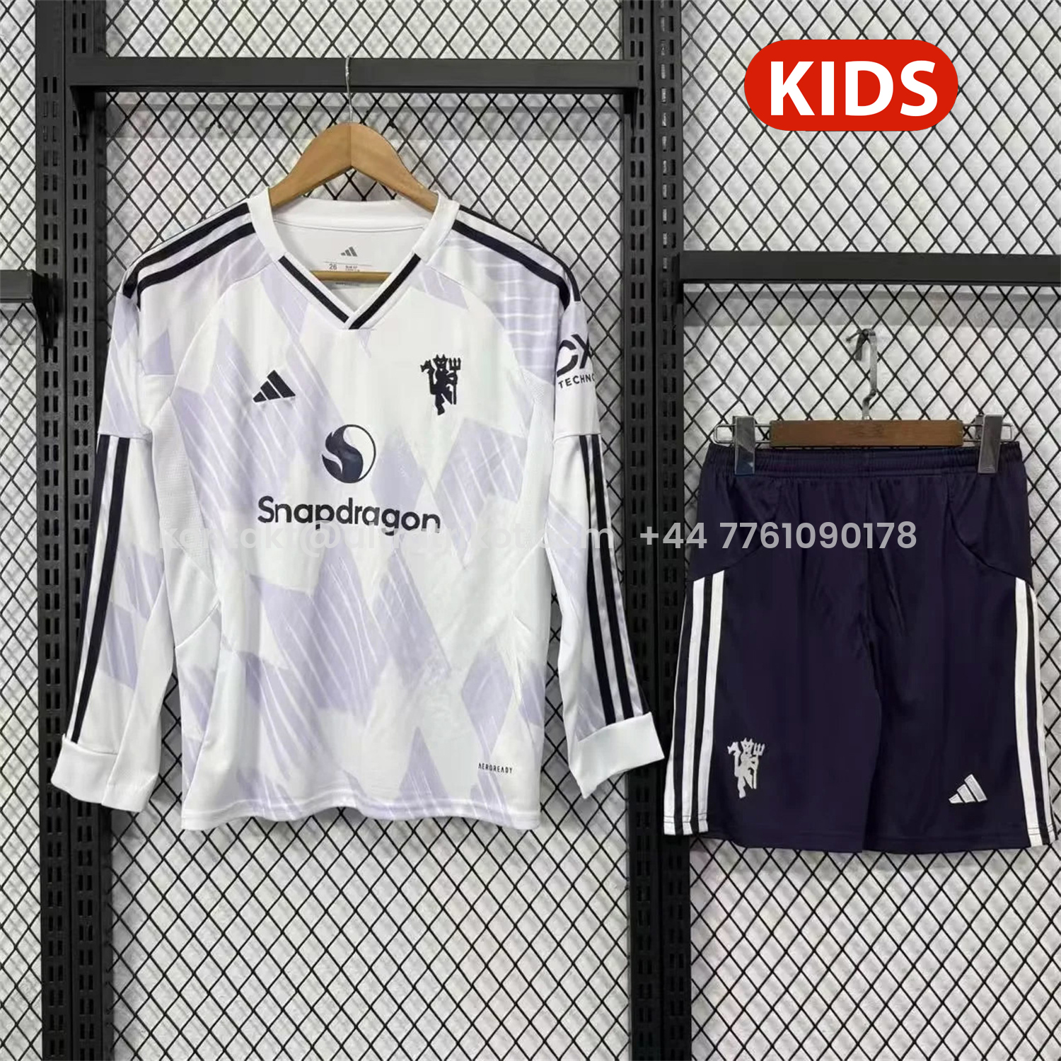 UltraTrikot-Manchester United 25-26 Away Long Sleeves Kids Kit