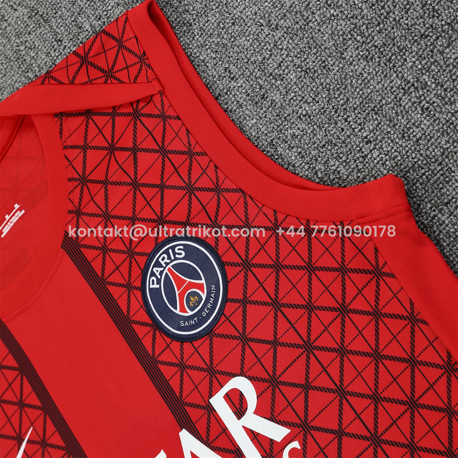 UltraTrikot-Paris Saint-Germain PSG 25-26 Vest Training Set - Red Vest & Deep Blue Shorts