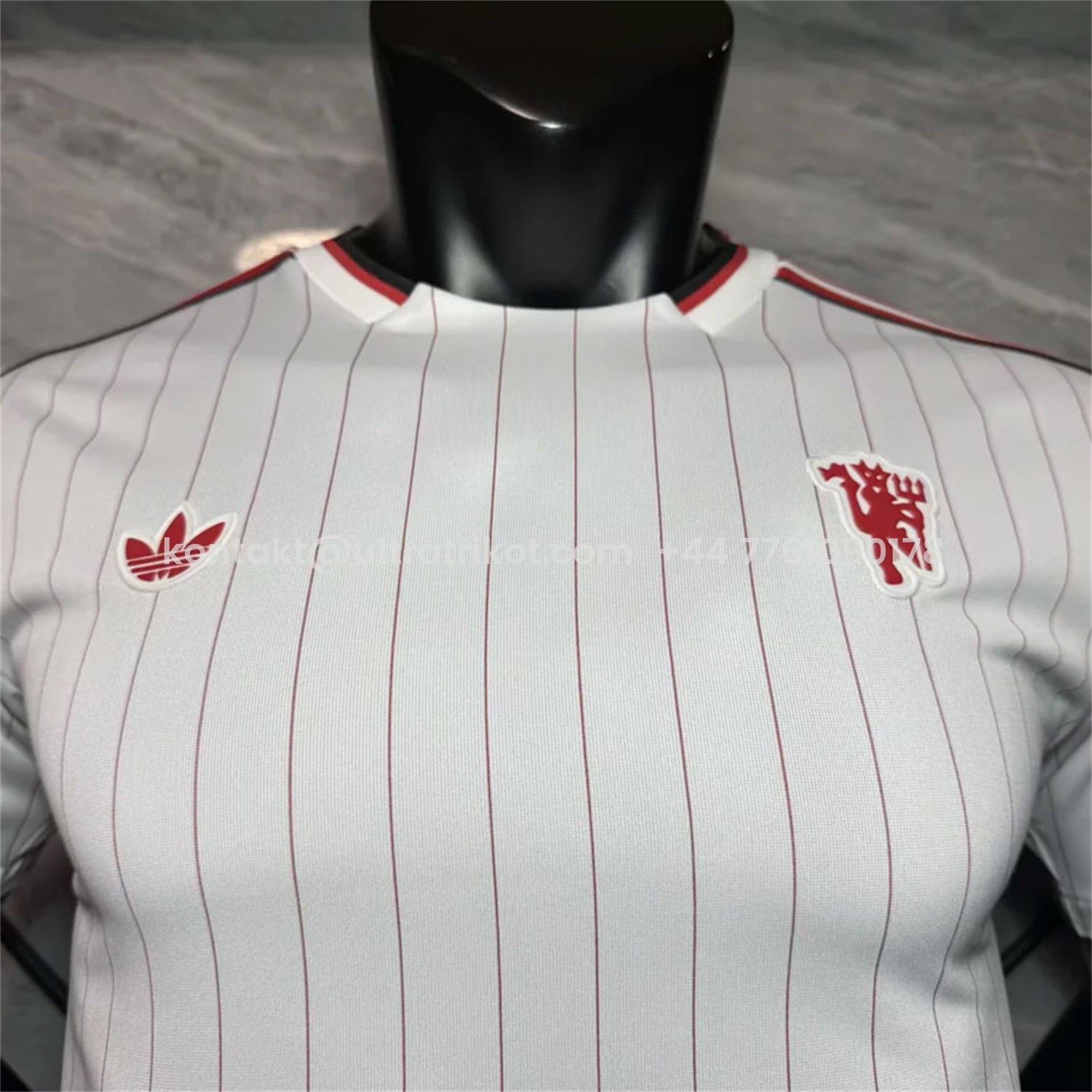UltraTrikot-Manchester United 25-26 Trefoil Red Lines White Travel Jersey - Player Version