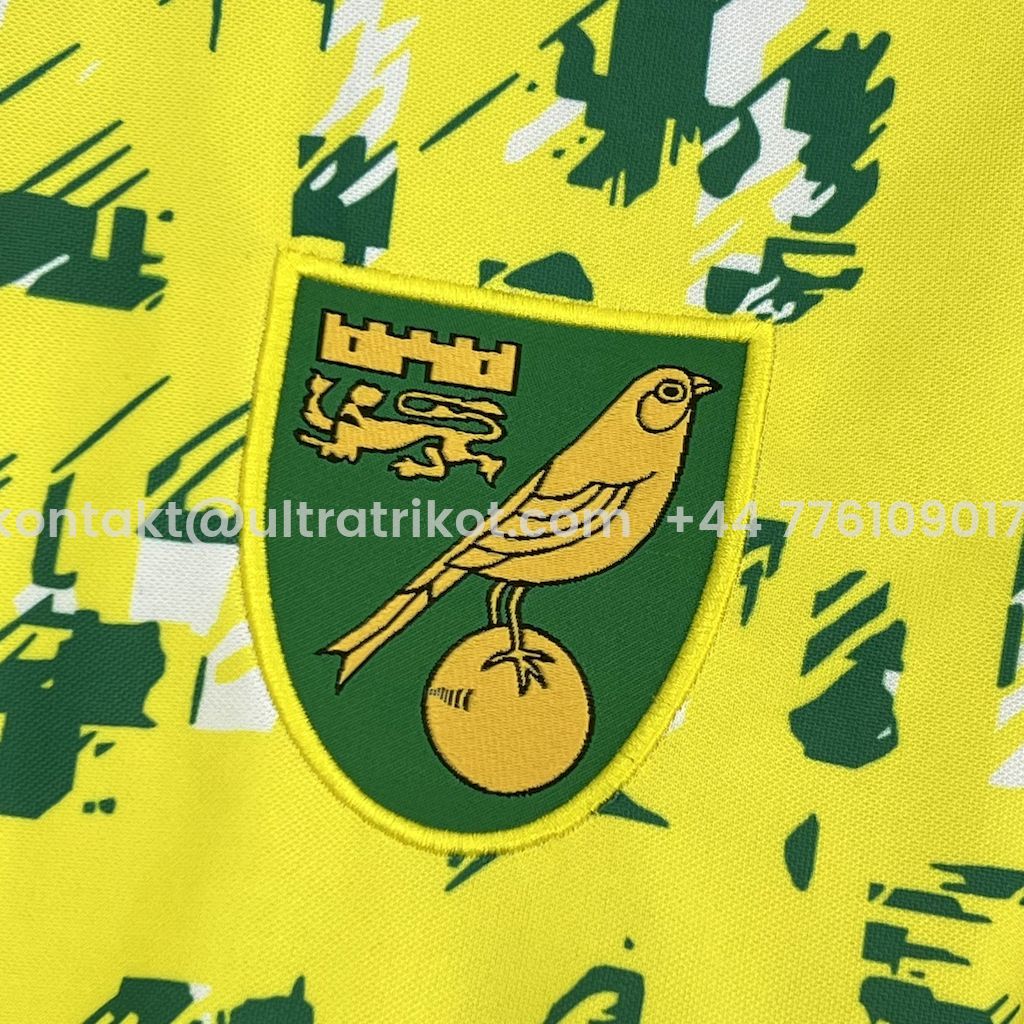 UltraTrikot-Retro Norwich City 1992-94 Home Unsponsored Jersey