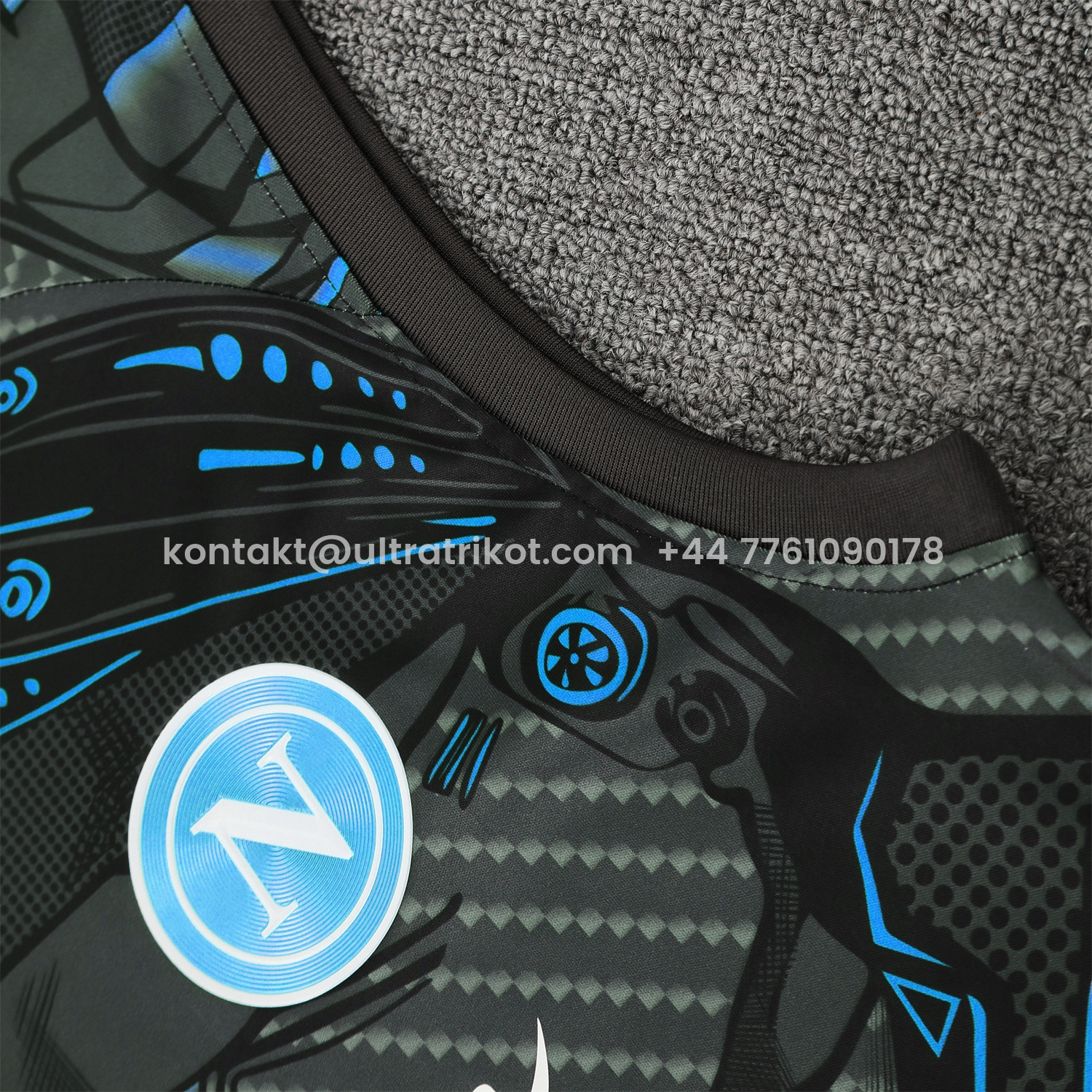 UltraTrikot-Napoli 25-26 Vest Training Set - Black Mecha Vest & Black Shorts
