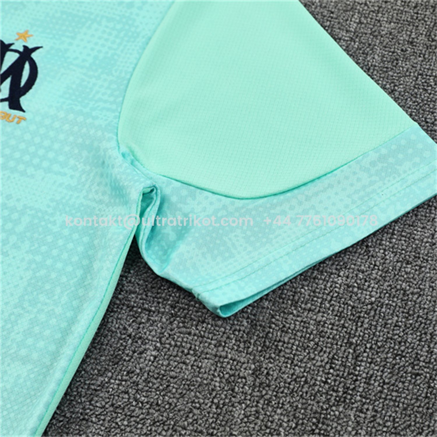 UltraTrikot-Marseille 25-26 Short-Sleeve Training Set - Nattierblue Top & Deep Blue Pants