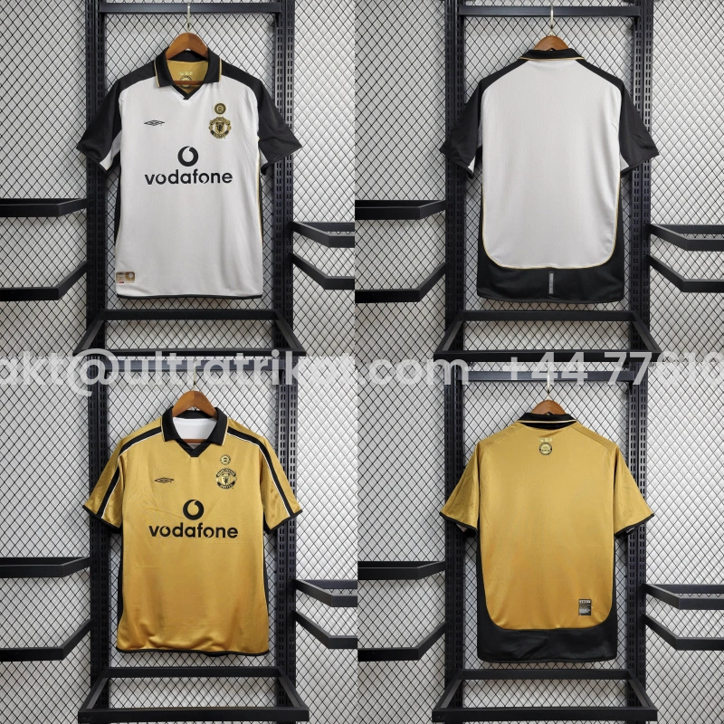 UltraTrikot-Retro Manchester United 01-02 100th Anniversary Special Edition Jersey - White & Gold