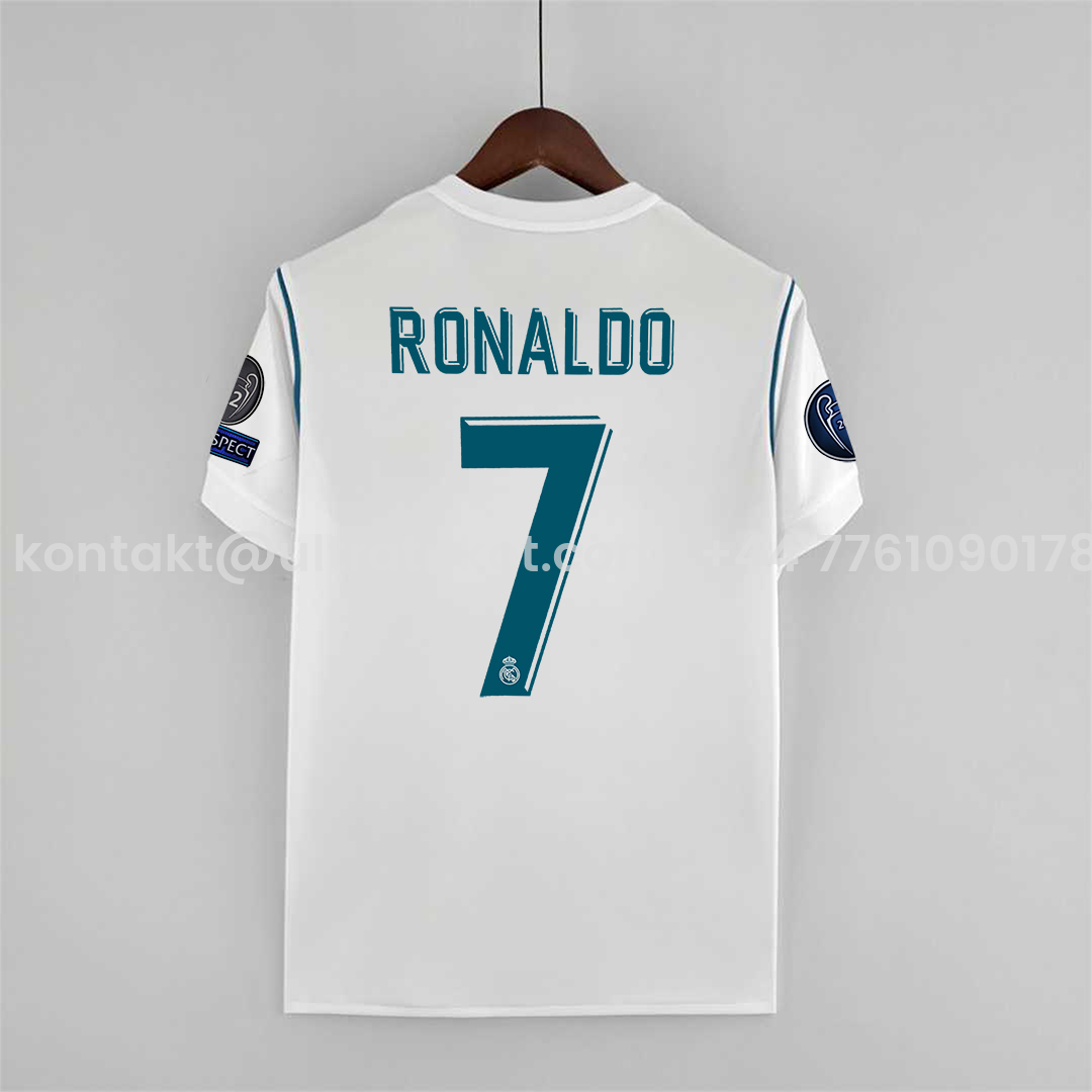 UltraTrikot-Retro Real Madrid 17-18 Home Jersey - with Champions League Final Final