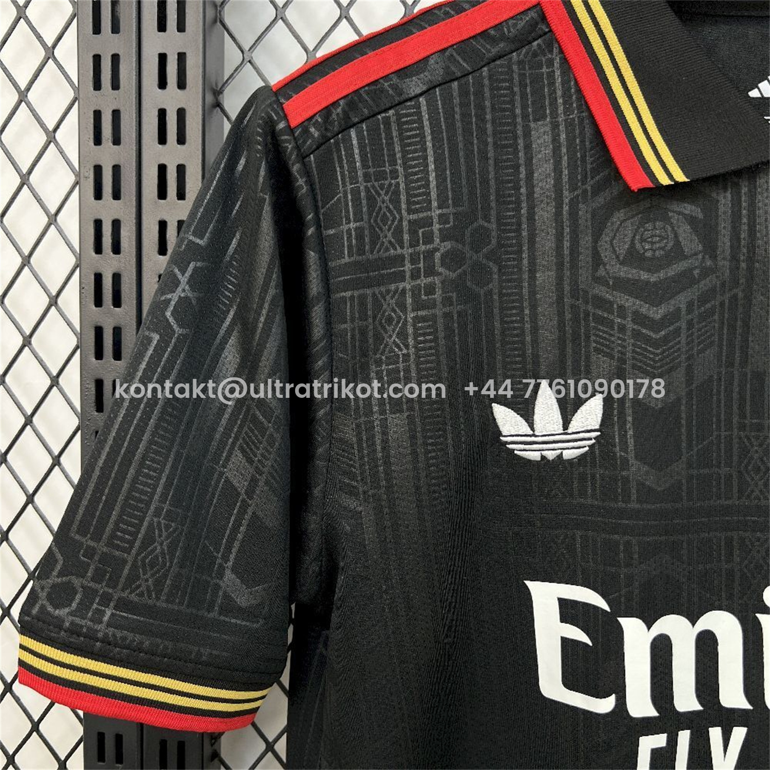 UltraTrikot-Arsenal 25-26 Black POLO Throwback Trefoil Jersey - Fans Version