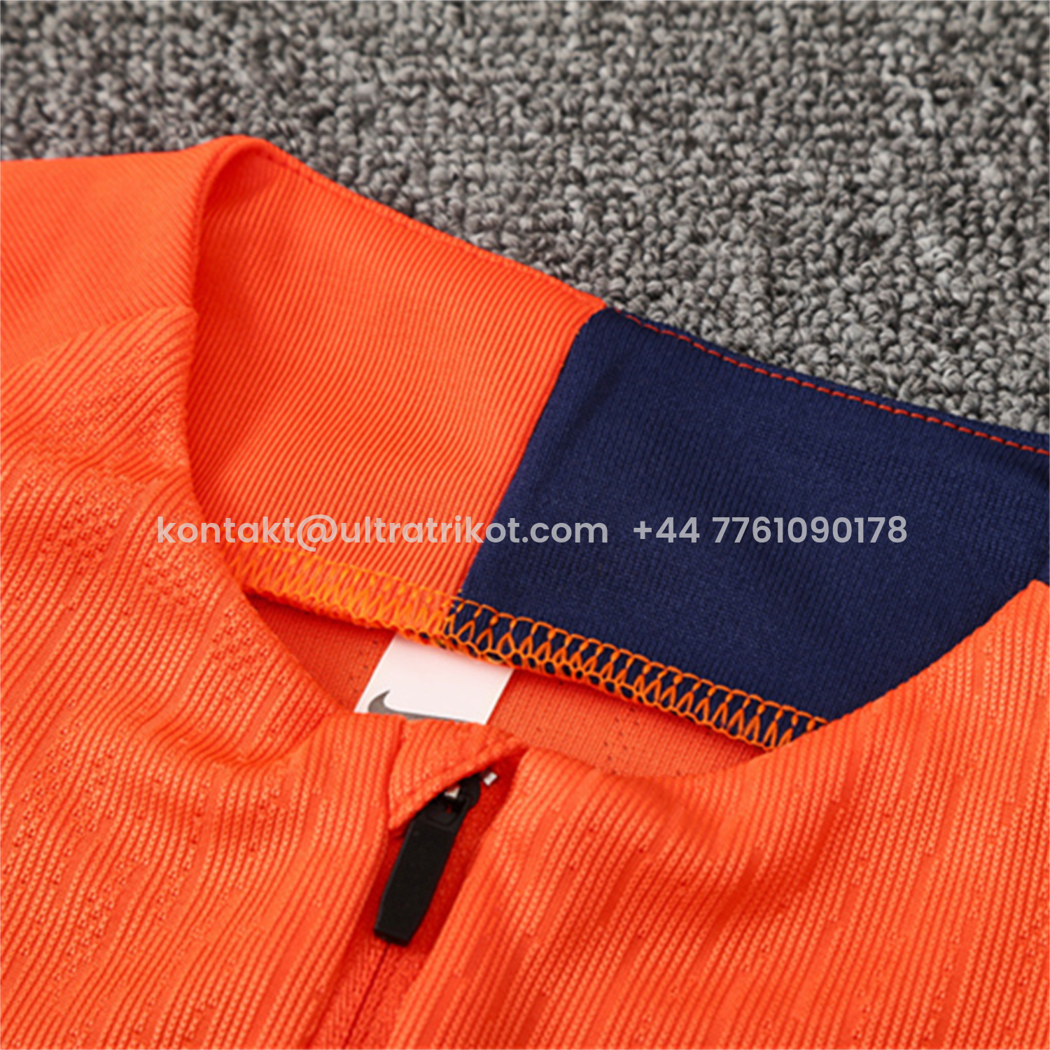 UltraTrikot-Barcelona 25-26 Kids Long Sleeve Training Set - Orange Top Royal Blue Sponsor & Royal Blue Pants