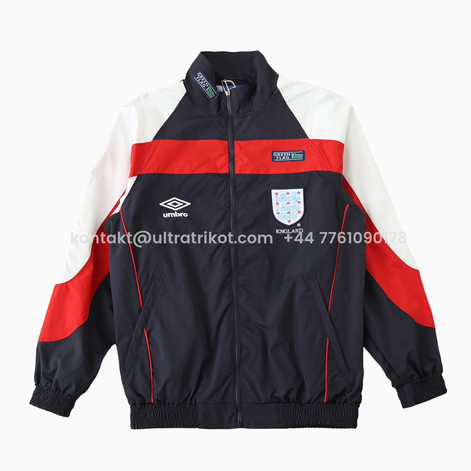 UltraTrikot-Retro England 1998 Windbreaker - Black