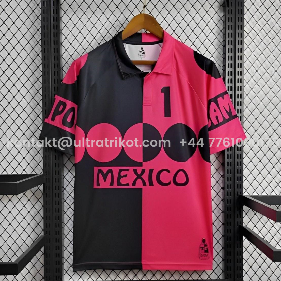 UltraTrikot-Retro Mexico 1998 World Cup Goalkeeper Pink Black Jersey