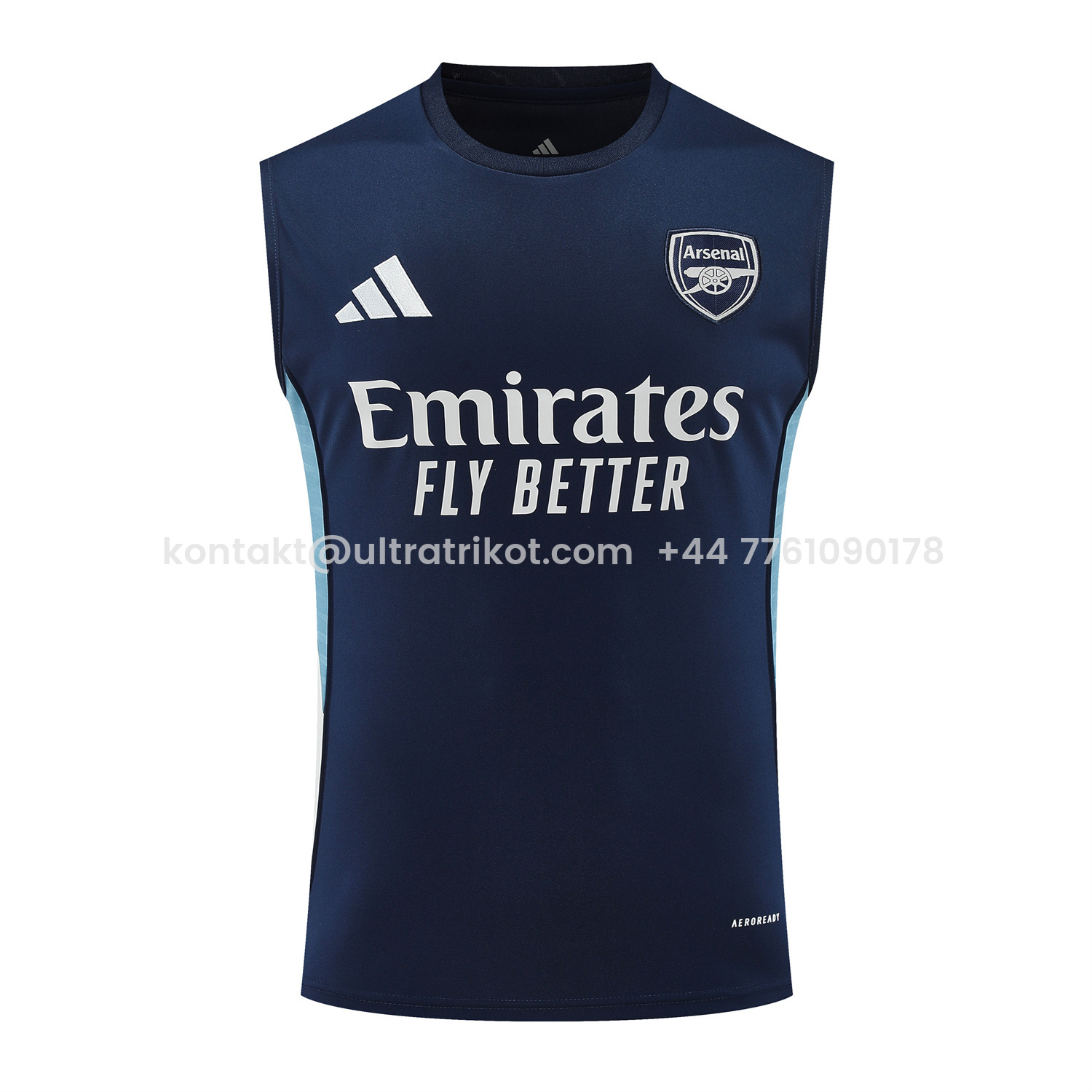 UltraTrikot-Arsenal 25-26 Vest Training Set - Deep Blue Vest and Shorts