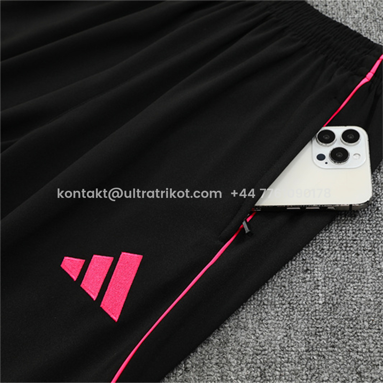UltraTrikot-Arsenal 25-26 Long Sleeve Training Set - Pink Logo Black Top & Black Pants