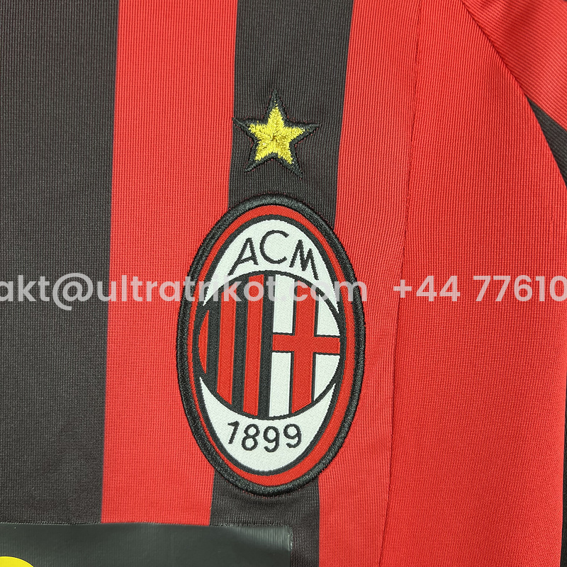 UltraTrikot-Retro AC Milan 2007-08 Home Long Sleeve Jersey