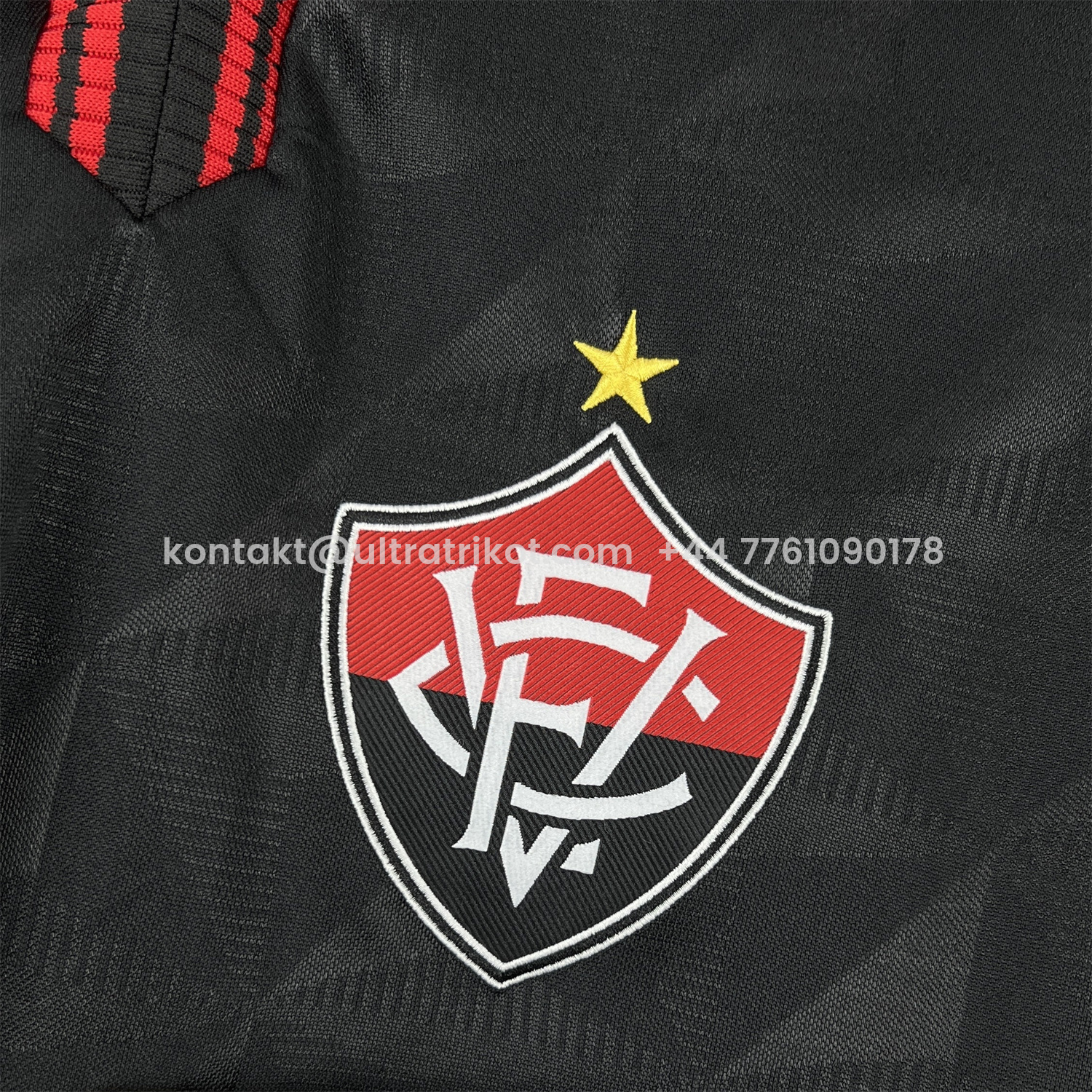 UltraTrikot-Esporte Clube Vitória 25-26 Third Unsponsored Black Polo Jersey - Fans Version