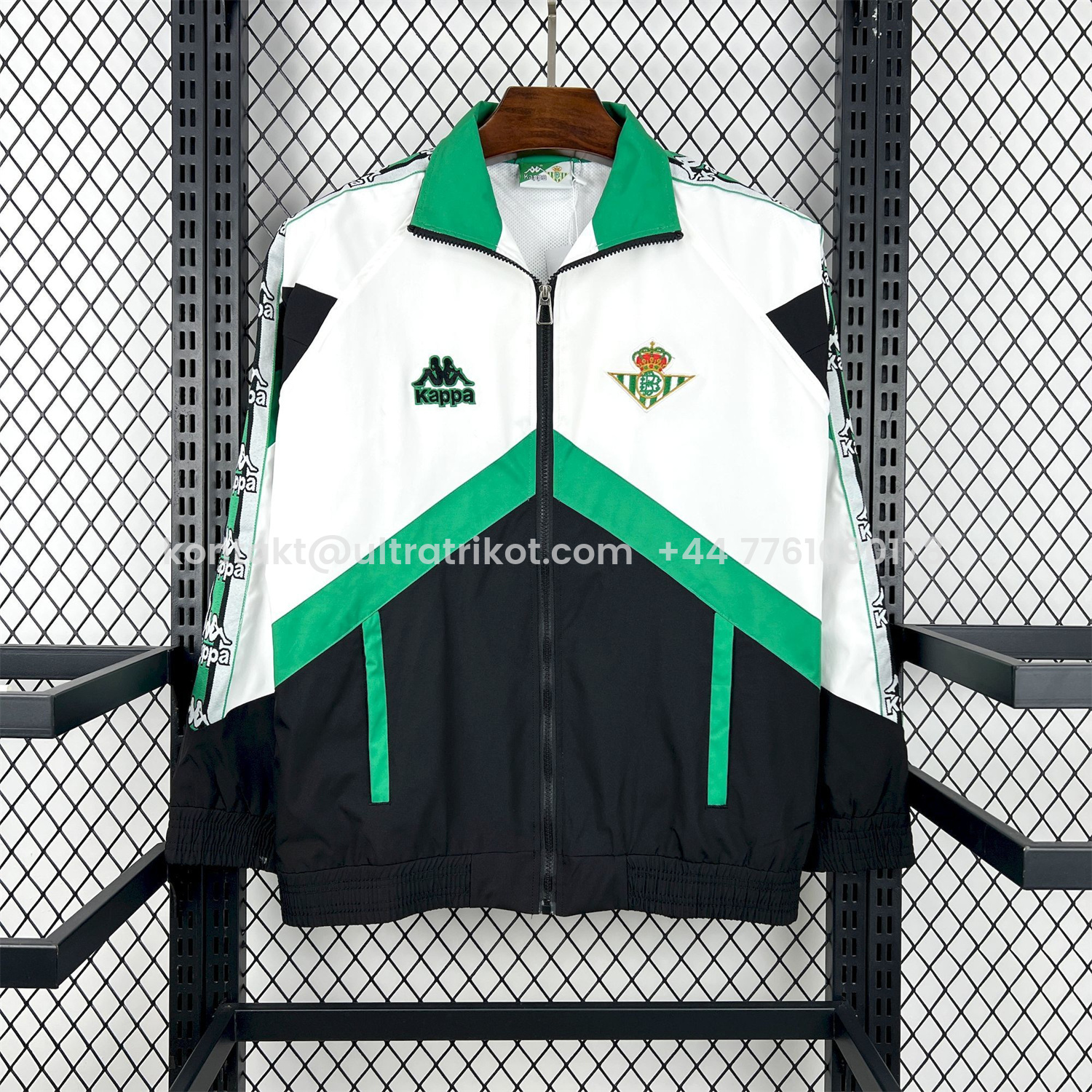 UltraTrikot-Retro Real Betis 1995-96 Black And White Windbreaker