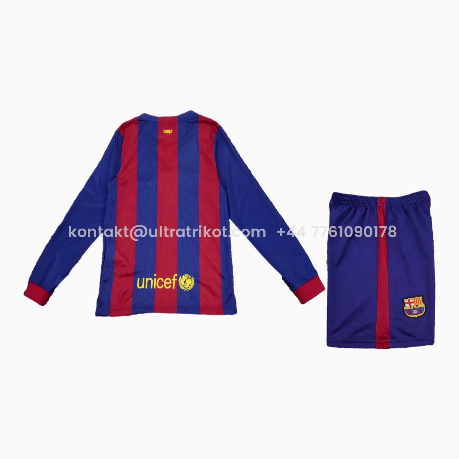 UltraTrikot-Retro Barcelona 2015-16 Home Long Sleeves Kids Kit
