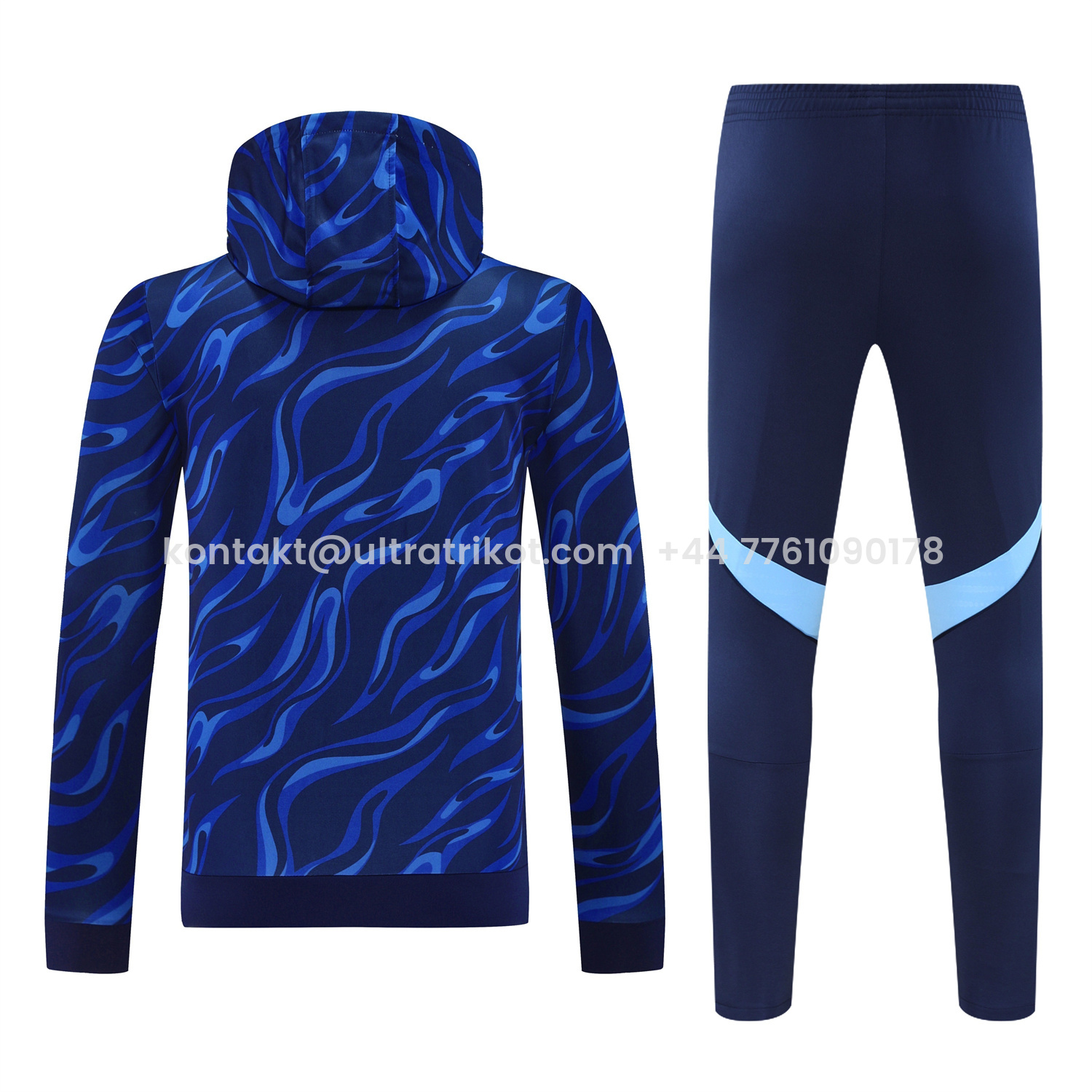 UltraTrikot-Real Madrid 25-26 Training Hoodie Set - Blue Hoodie and Deep Blue Pants