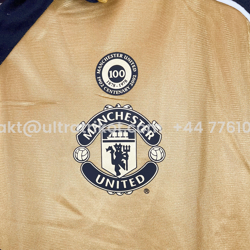 UltraTrikot-Retro Manchester United 01-02 100th Anniversary Special Edition Jersey - Gold