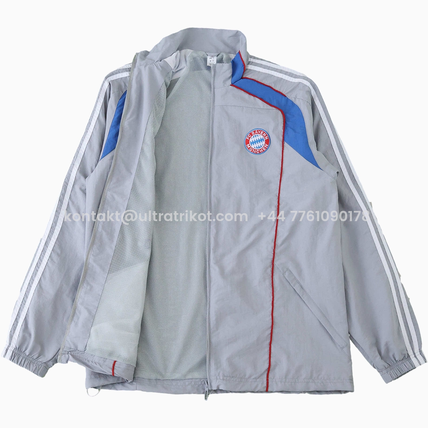 UltraTrikot-Bayern Munich 25-26 Grey Throwback Windbreaker Jacket - Grey