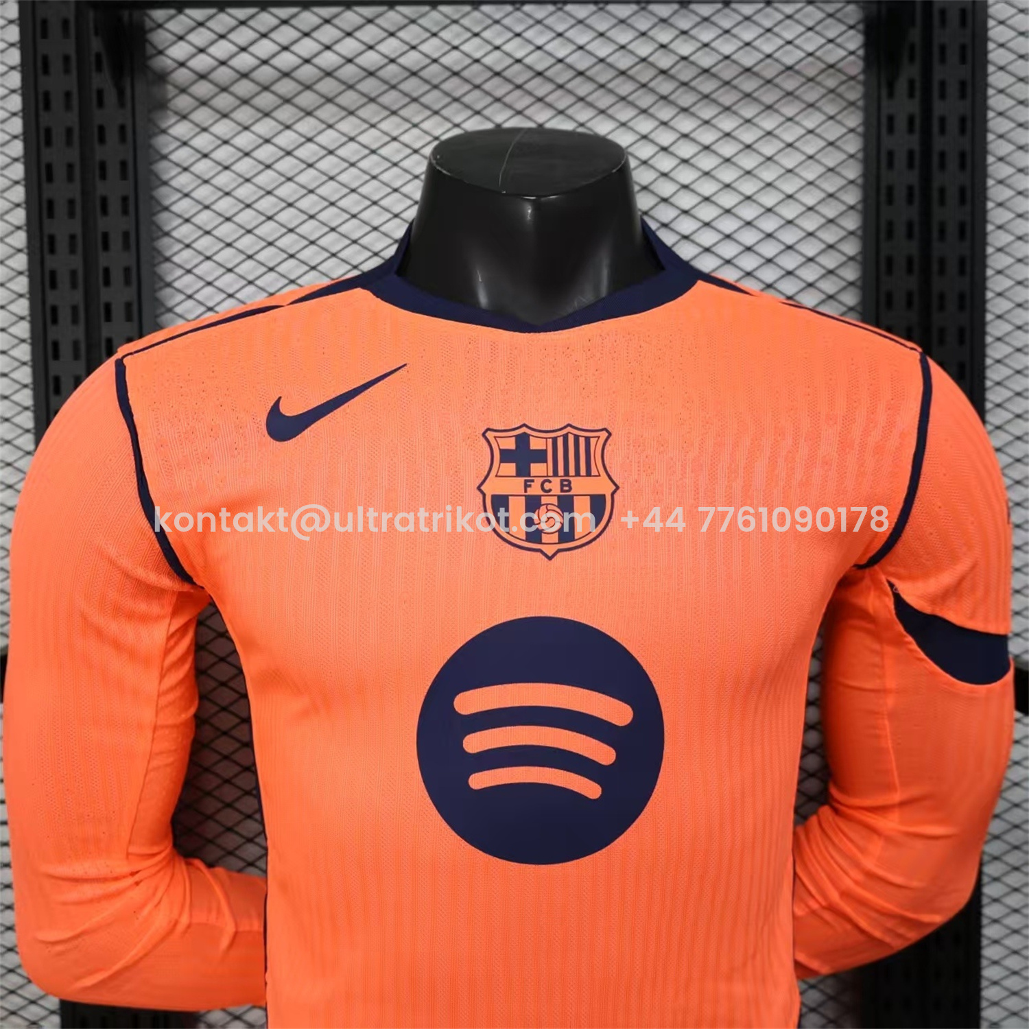 UltraTrikot-Barcelona 25-26 Third Orange Long Sleeves Jersey - Player Version