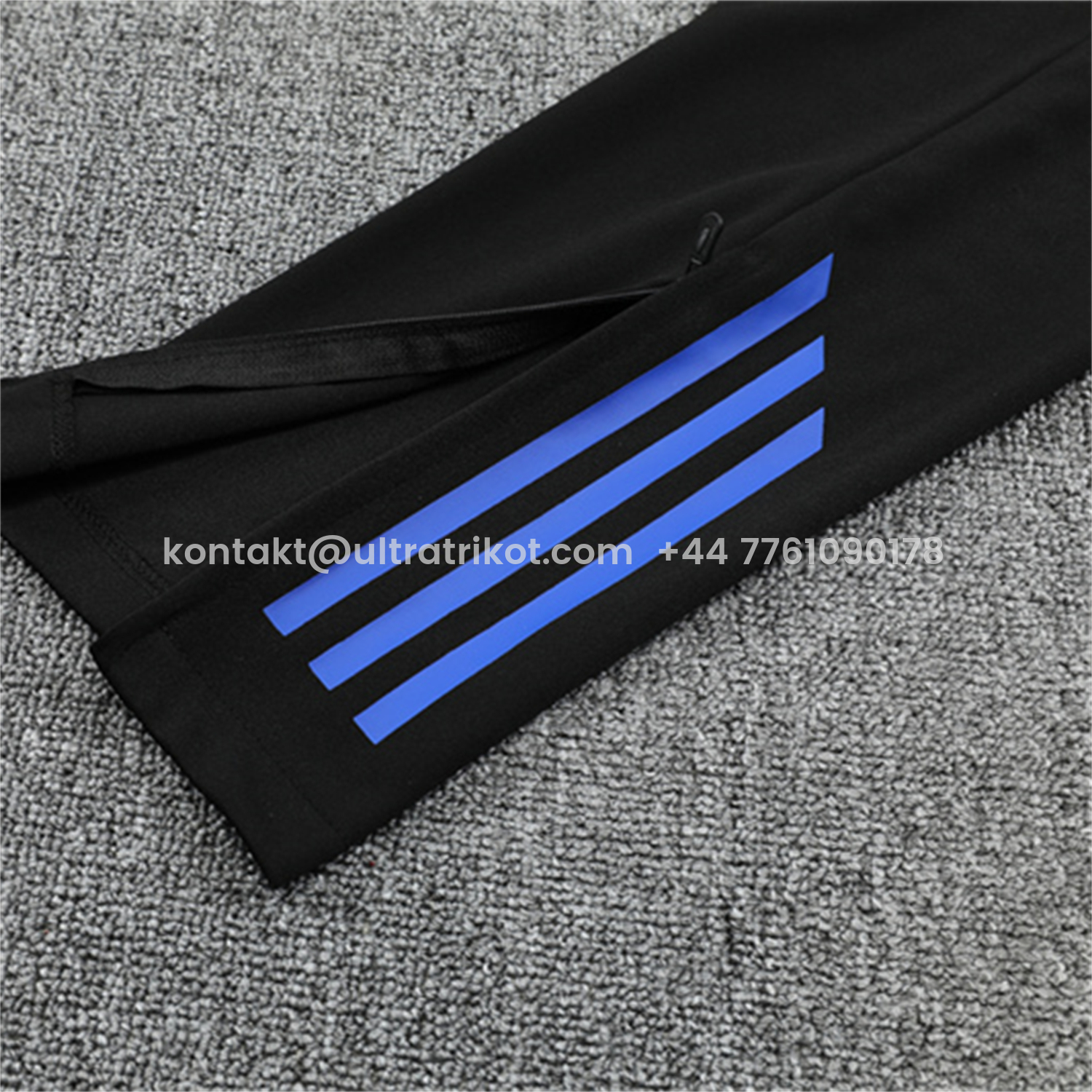 UltraTrikot-Real Madrid 25-26 Long Sleeve Training Set - White Loong Black Blue Top and Black Pants