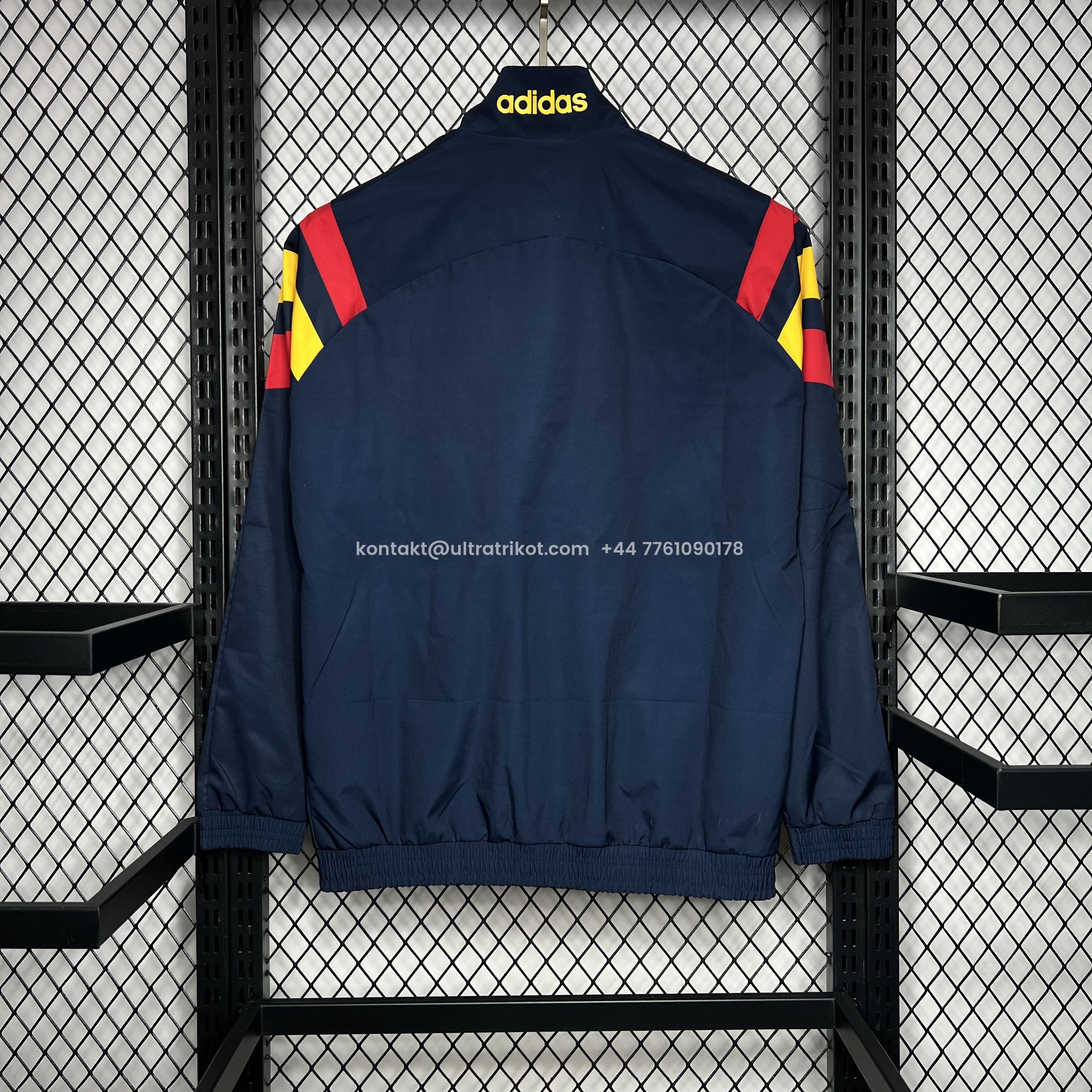 UltraTrikot-Spain 2024 Retro Style Player Windbreaker Jacket - Deep Blue