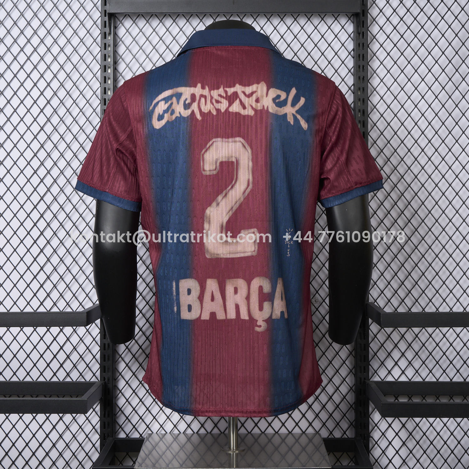 UltraTrikot-Barcelona x Travis Scott 2000-01 Home Retro Style Skeleton Jersey - Player Version