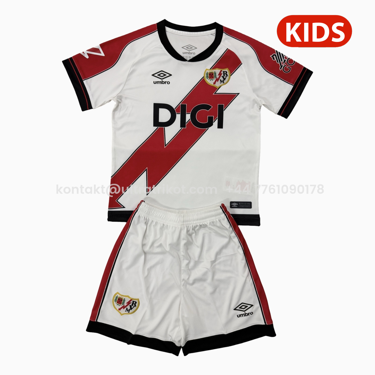 UltraTrikot-Rayo Vallecano 25-26 Home Kids Kit