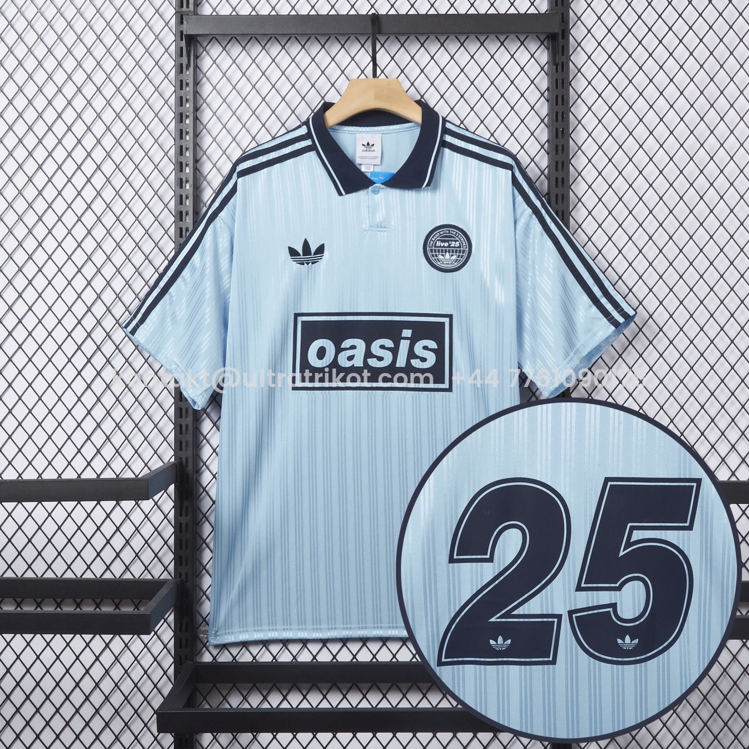 UltraTrikot-Bohemian 25-26 Oasis Originals Tour Light Blue Jersey With Number 25 - Fans Version