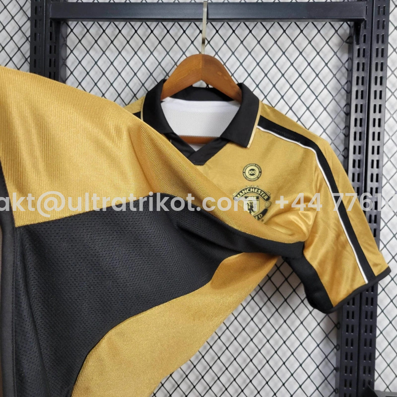 UltraTrikot-Retro Manchester United 01-02 100th Anniversary Special Edition Jersey - White & Gold