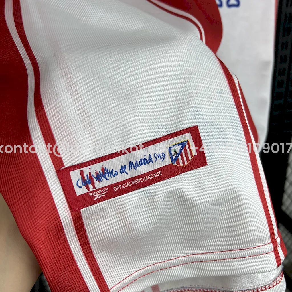 UltraTrikot-Retro Atletico Madrid 1999-00 Home Jersey with La Liga Patch