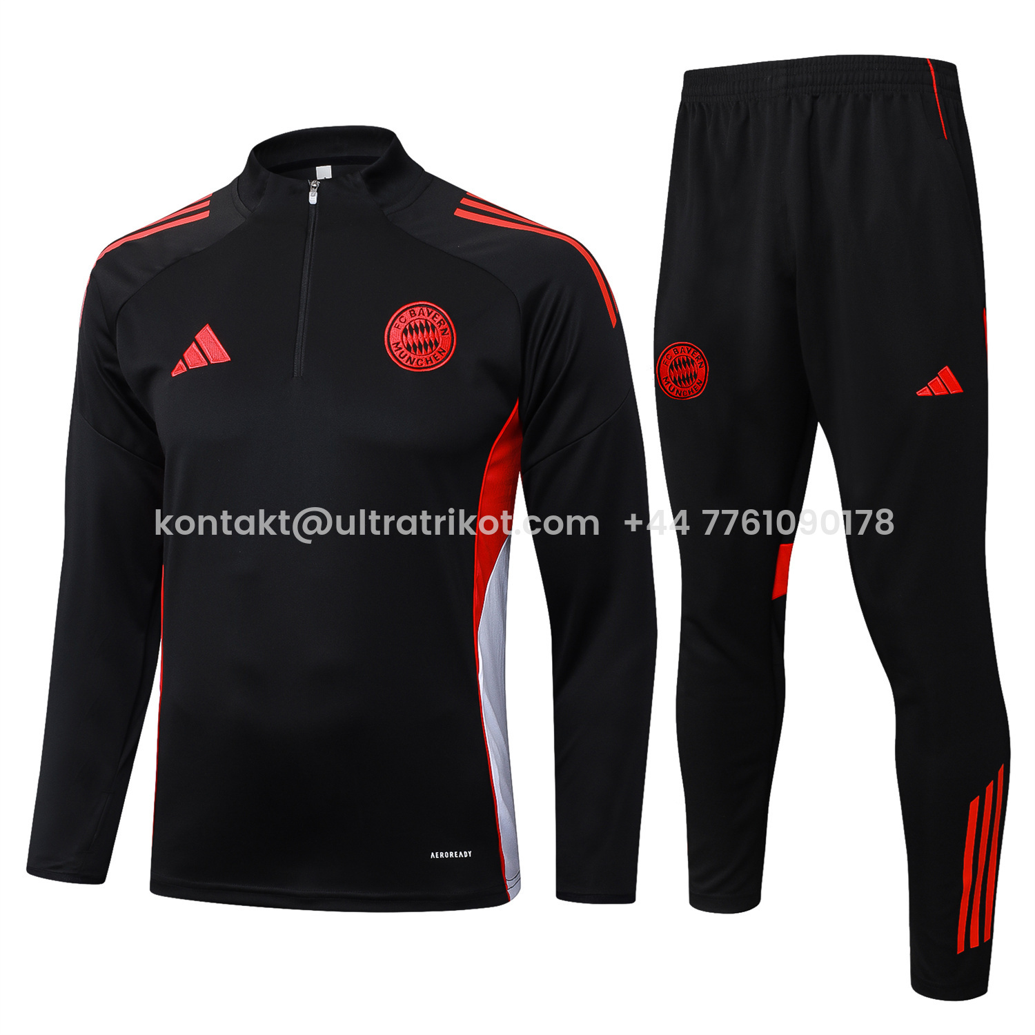 UltraTrikot-Bayern Munich 25-26 Long Sleeves Training Set - Black Top & Pants with Orange Badge