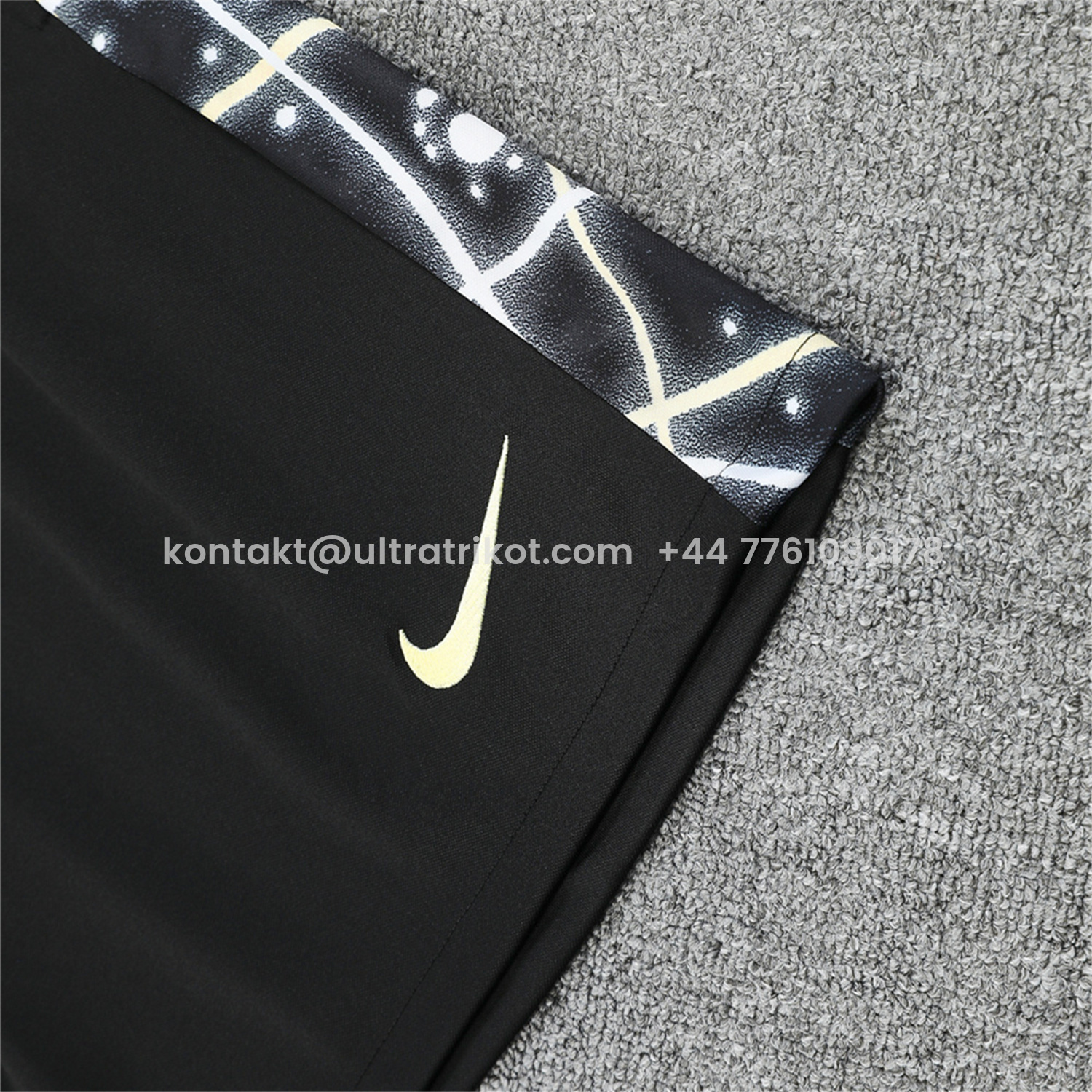 UltraTrikot-C.H.E.L.S.E.A 25-26 Vest Training Set - Yellow Fluorescent Rays Black Vest & Black Shorts