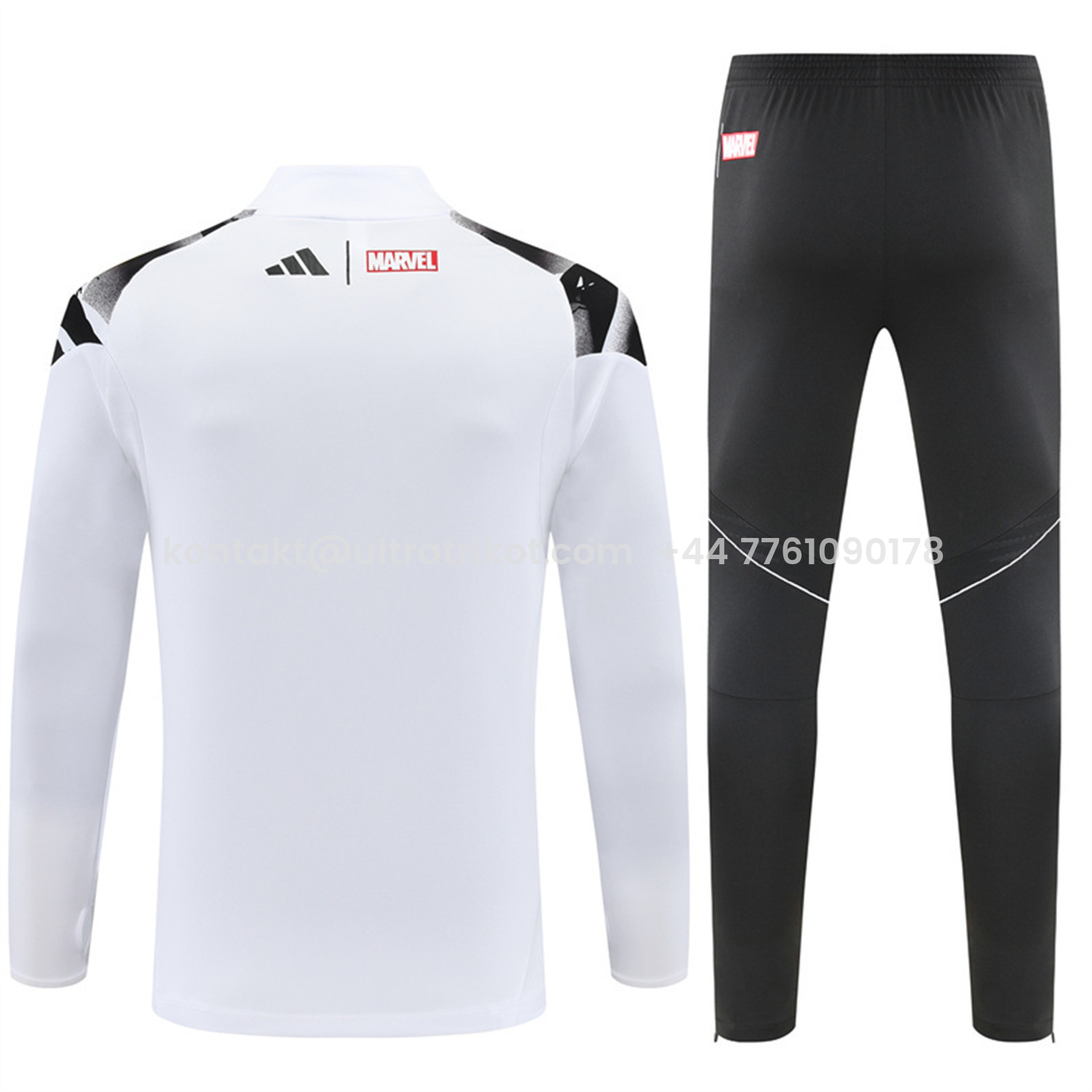 UltraTrikot-Real Madrid 25-26 Long Sleeve Training Set - White Top & Black Pants