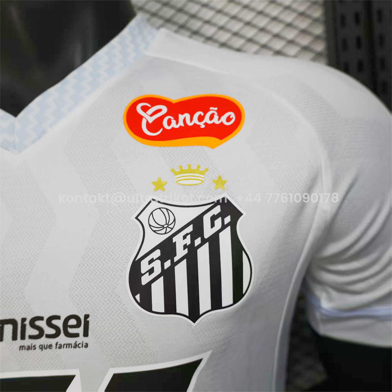 UltraTrikot-Santos 2025-26 Home White Jersey With Sponsors - Player Version