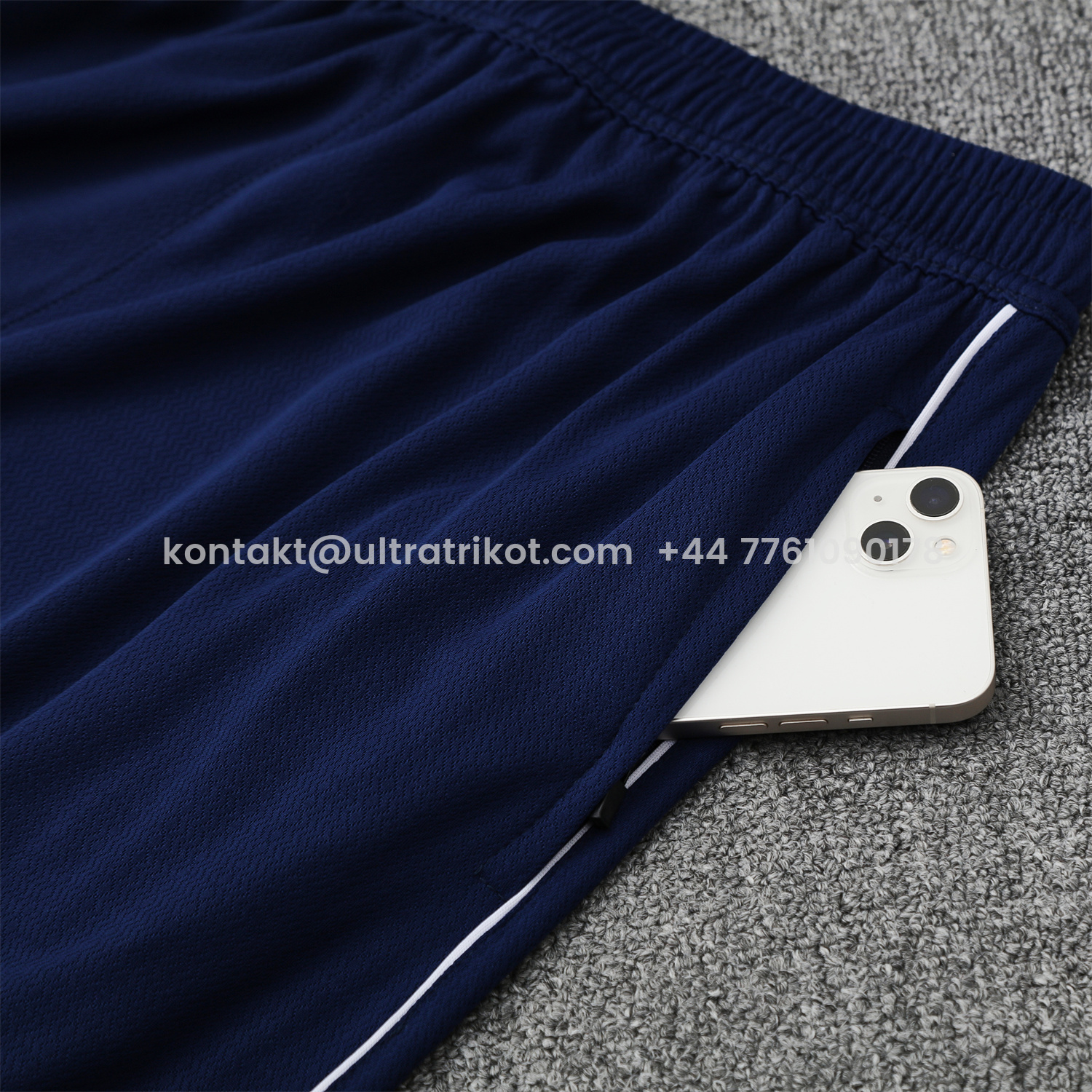 UltraTrikot-Marseille 25-26 Short-Sleeve Training Set - White Top & Blue Shorts