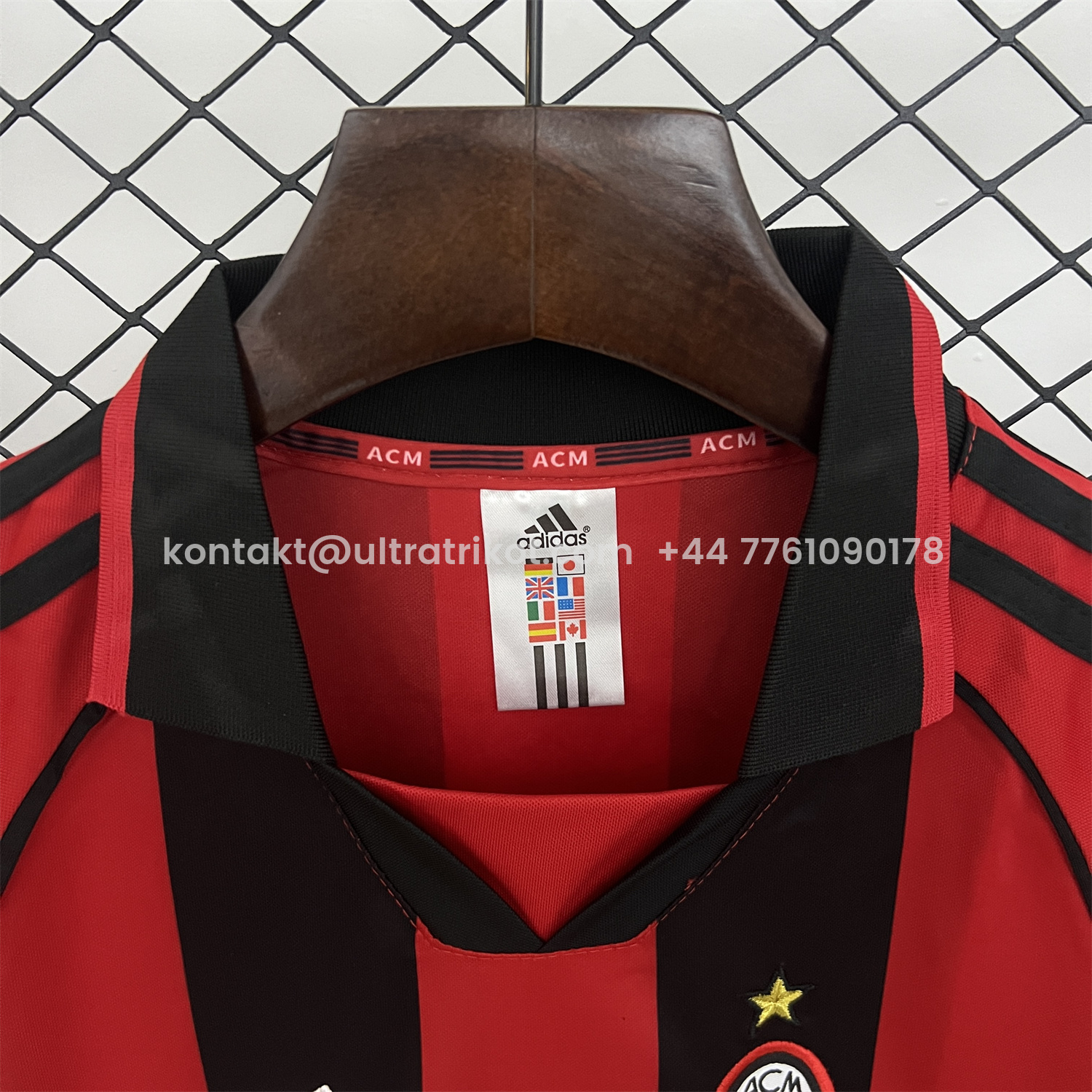 UltraTrikot-Retro AC Milan 1998-99 Home Kids Kit