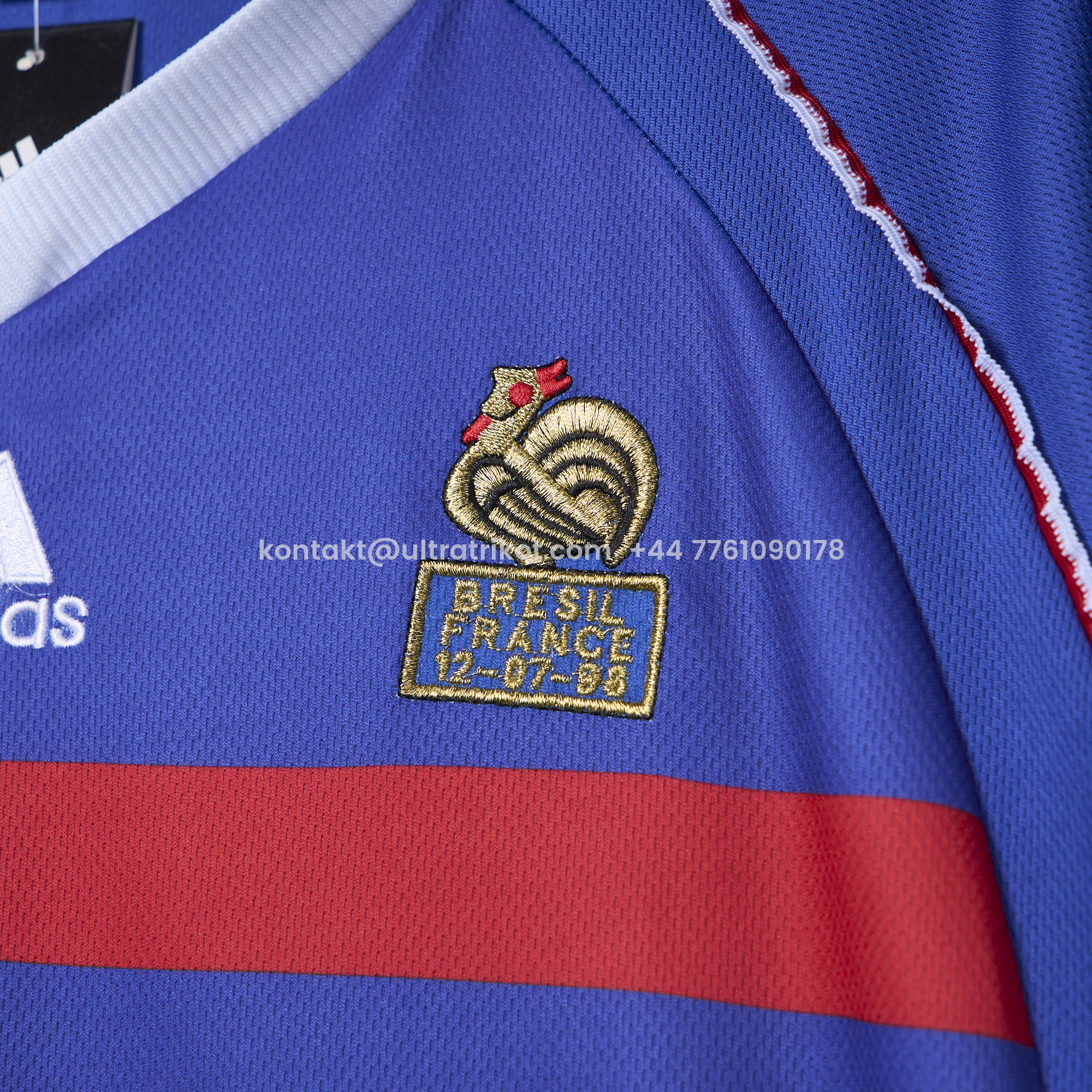 UltraTrikot-Retro France 1998 Home Stadium Jersey (with 1998 World Cup mark on right chest)