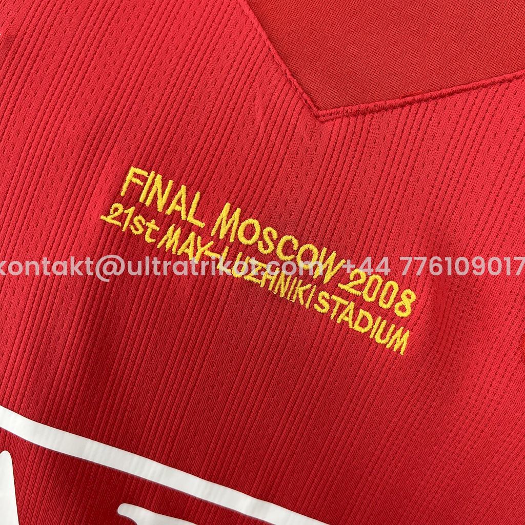 UltraTrikot-Retro Manchester United 07-08 Champions League Final Home Long Sleeve Jersey