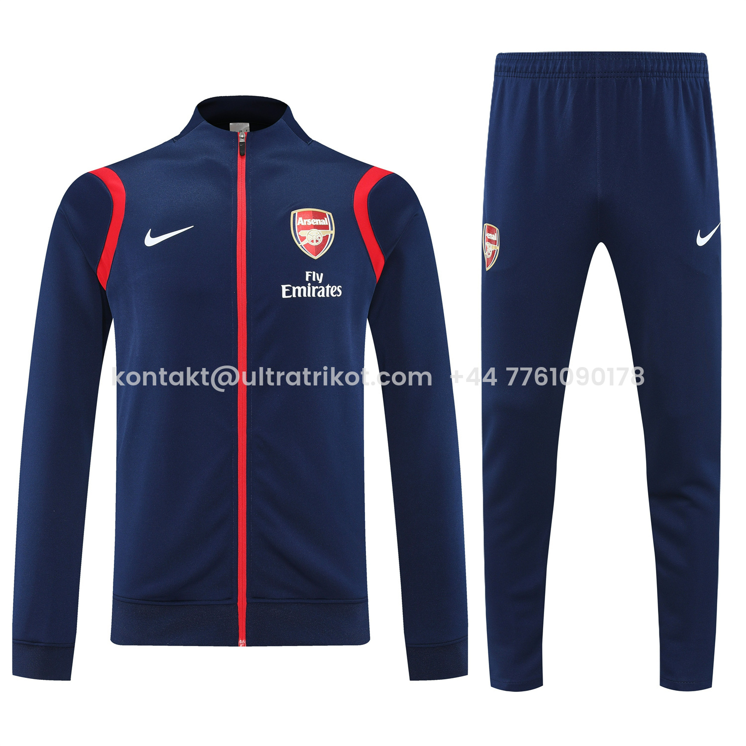 UltraTrikot-Arsenal 25-26 Jacket Training Tracksuit - Deep Blue Jackets & Deep Blue Pants