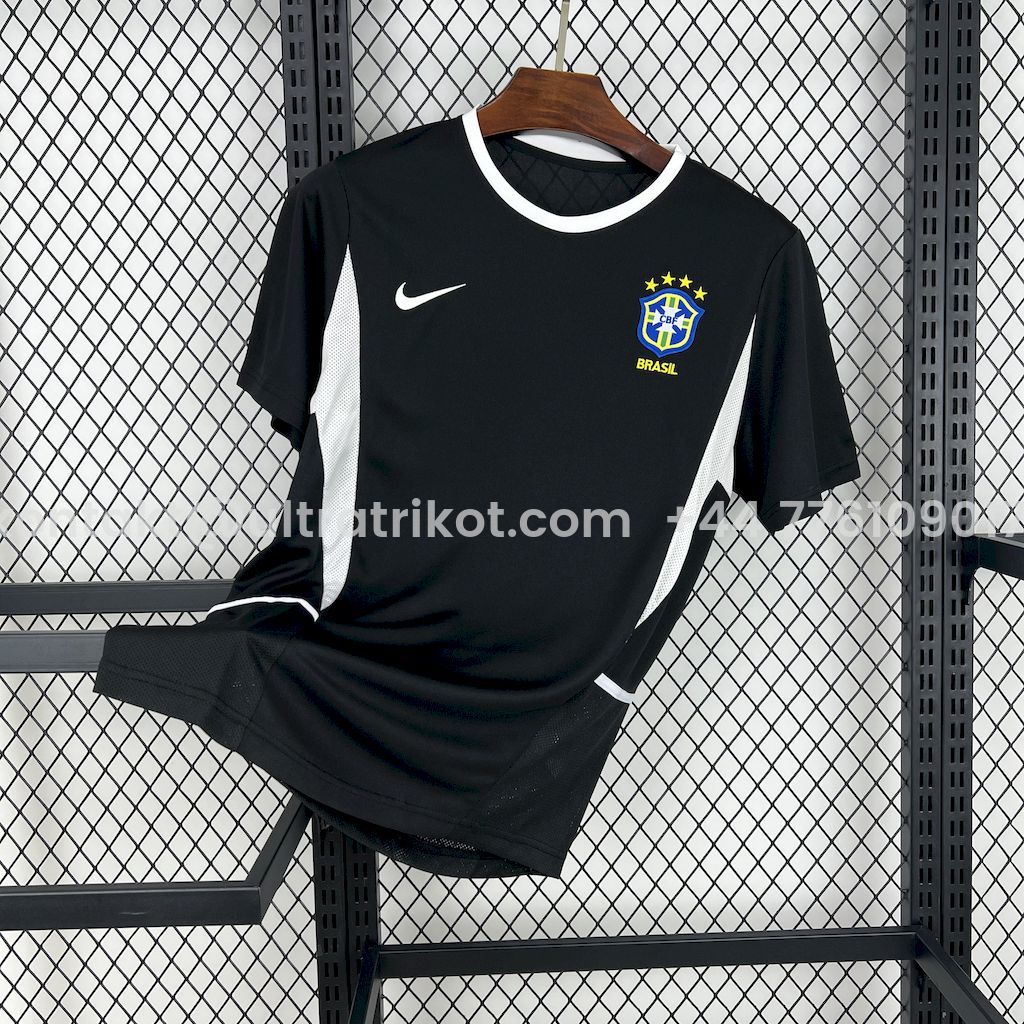 UltraTrikot-Retro Brazil 2002 Black Goalkeeper Jersey
