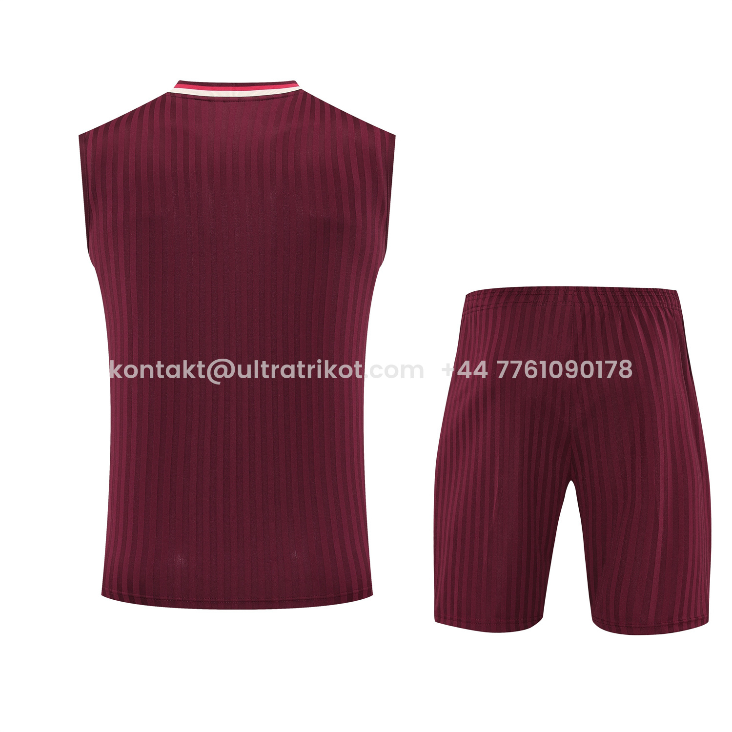 UltraTrikot-Bayern Munich 25-26 Vest Training Set - Wine Red Lines Vest & Wine Red Lines Shorts