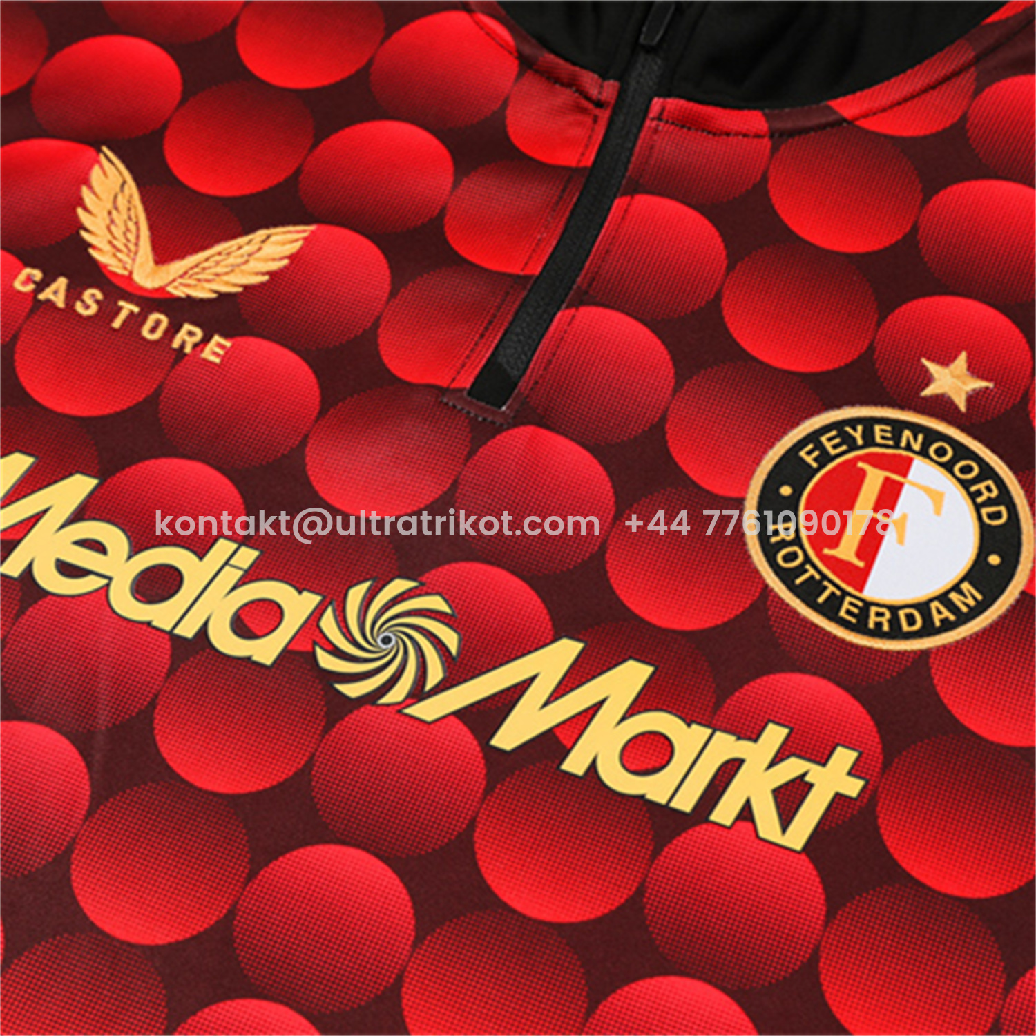 UltraTrikot-Feyenoord 25-26 Kids Long Sleeve Training Set - Red Top & Black Pants