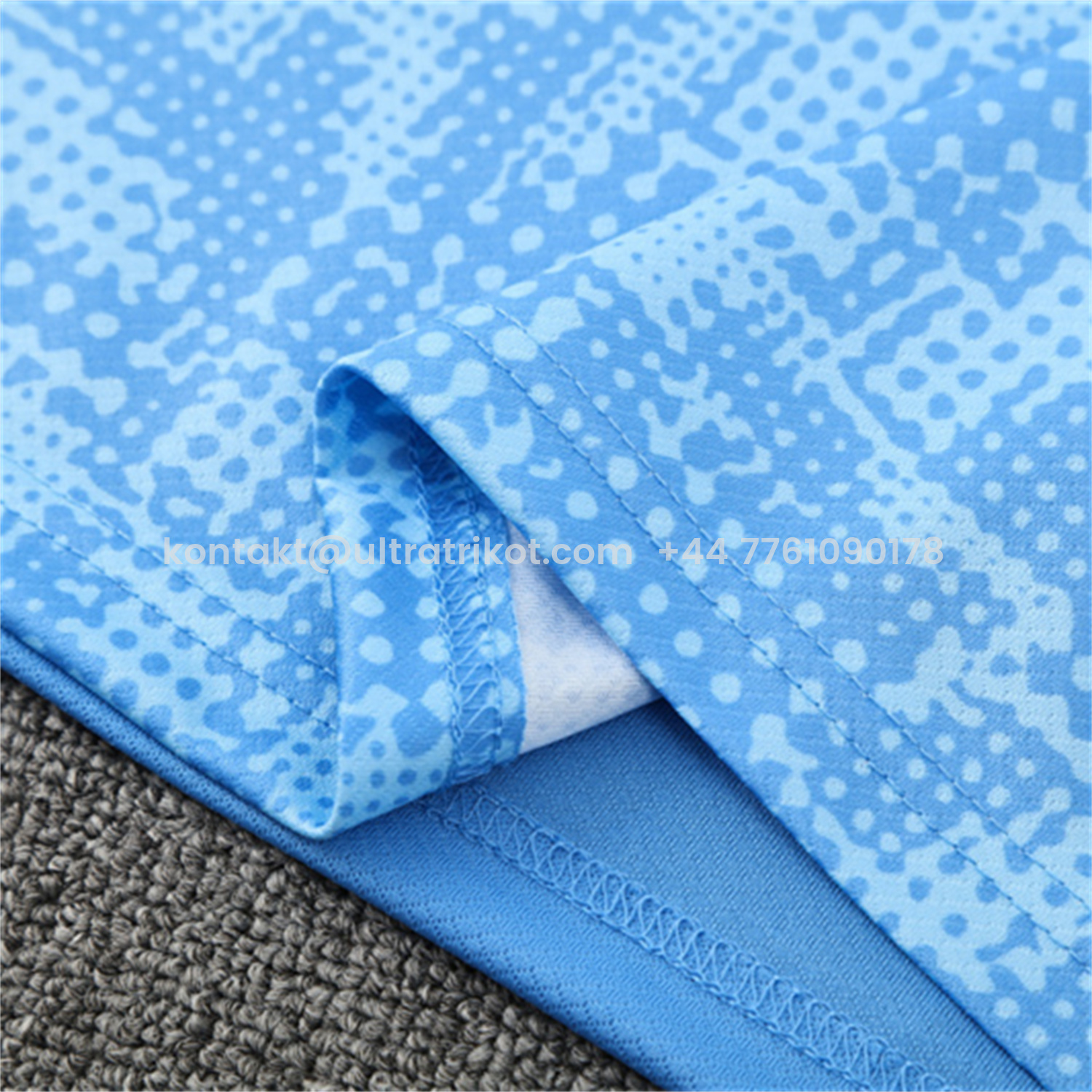 UltraTrikot-Manchester City 25-26 Short-Sleeve Training Set - Light Blue Camouflage Top & Deep Blue Shorts