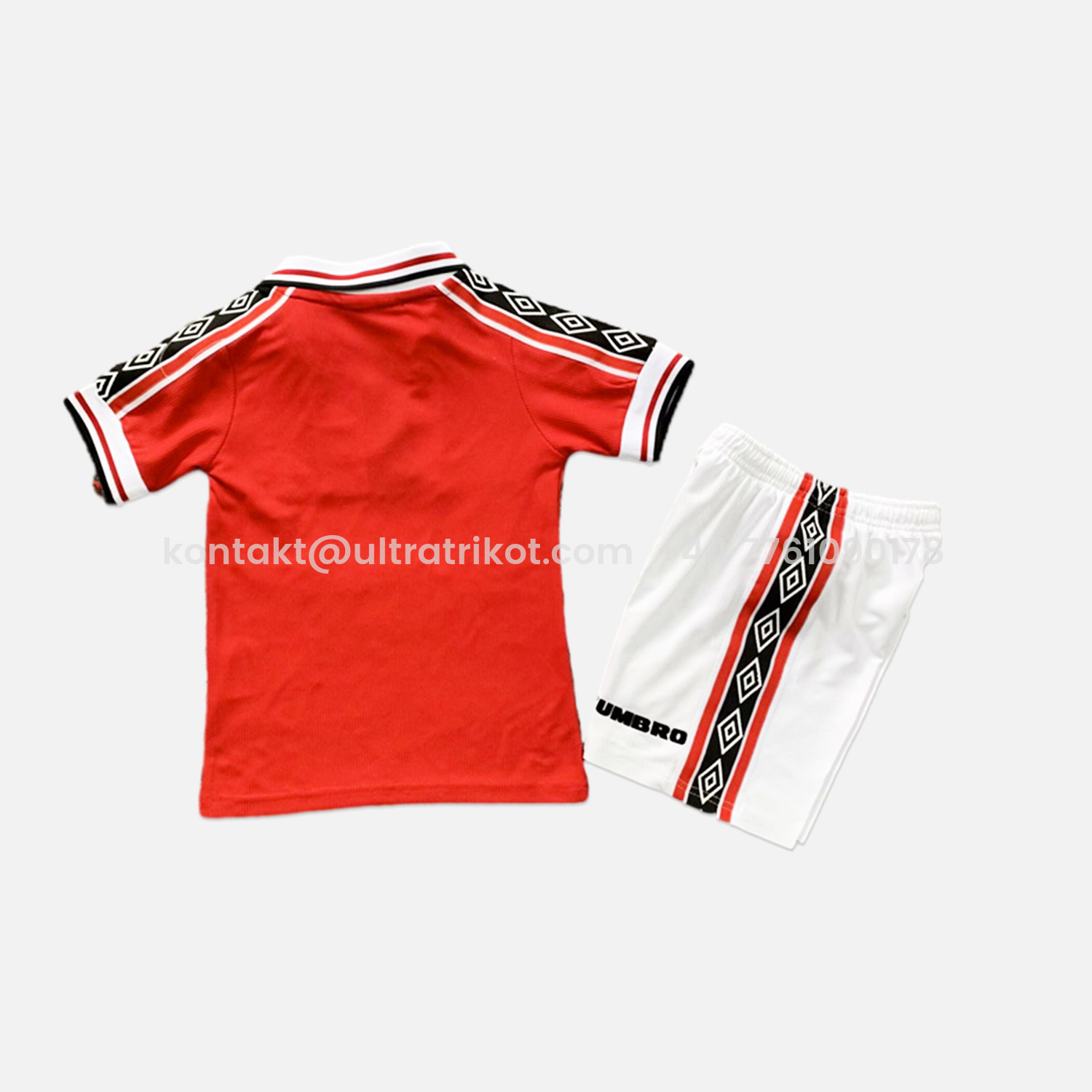 UltraTrikot-Retro Manchester United 1998-99 Home Stadium Kids Kit