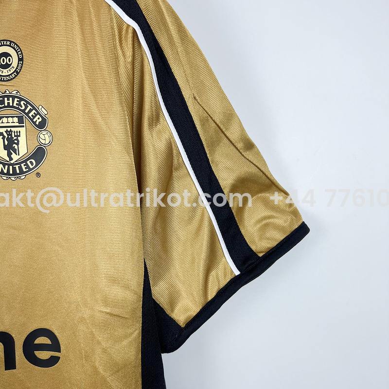 UltraTrikot-Retro Manchester United 01-02 100th Anniversary Special Edition Jersey - Gold