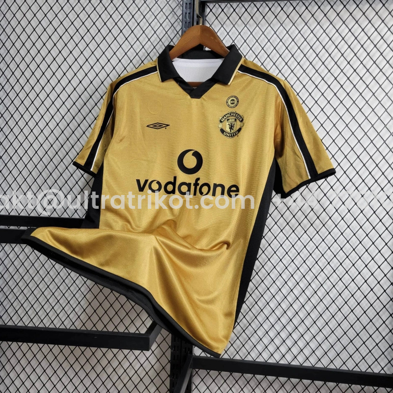 UltraTrikot-Retro Manchester United 01-02 100th Anniversary Special Edition Jersey - White & Gold