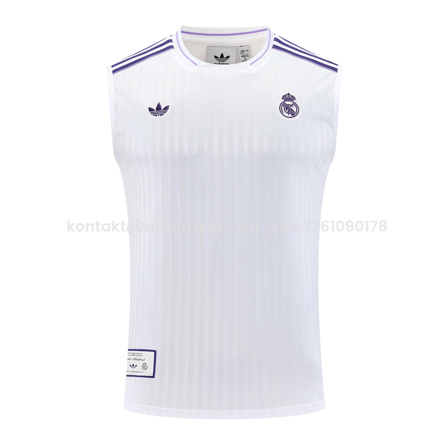 UltraTrikot-Real Madrid 25-26 Vest Training Set - Pure White Vest & Purple Shorts