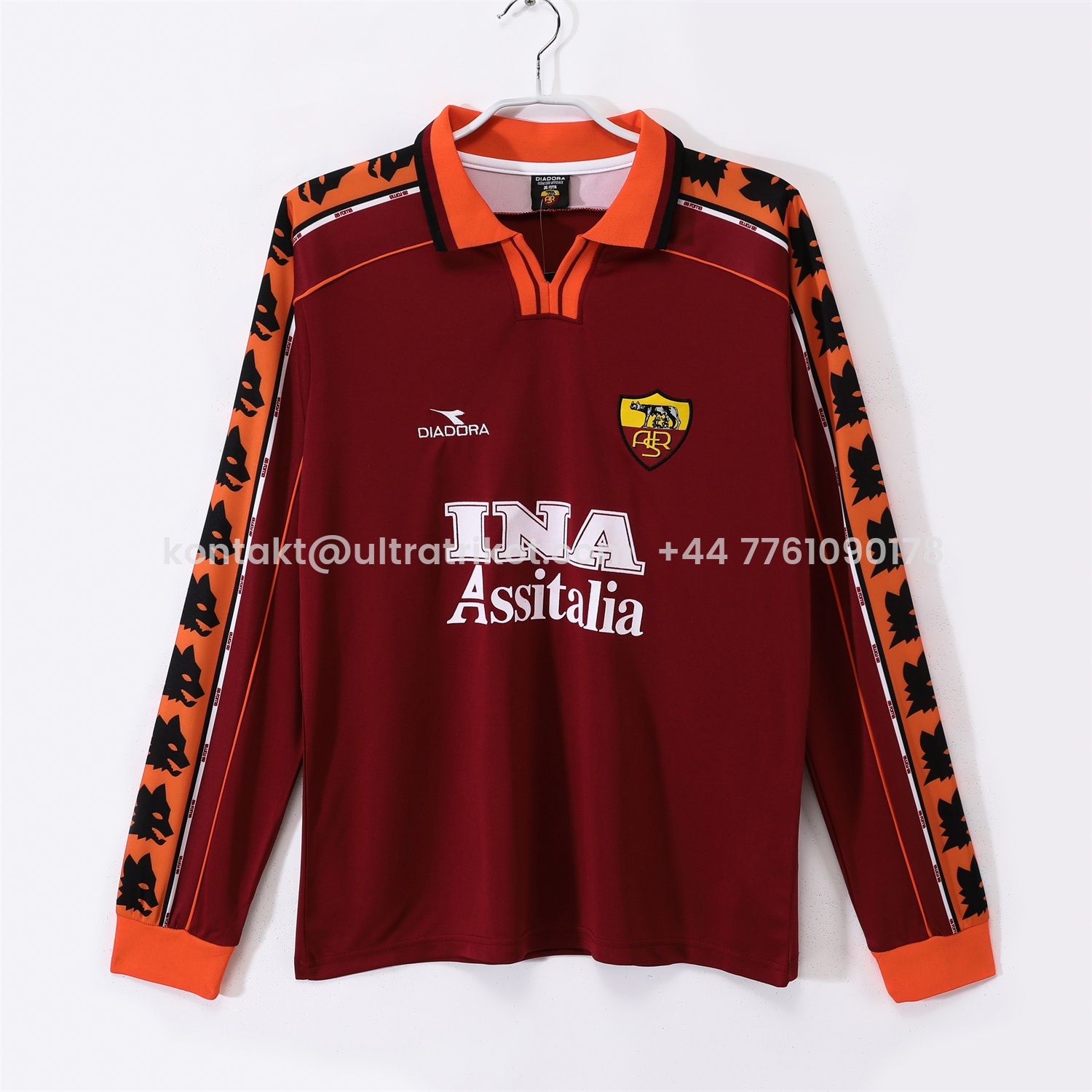 UltraTrikot-Retro Roma 1998-99 Home Long Sleeves Jersey