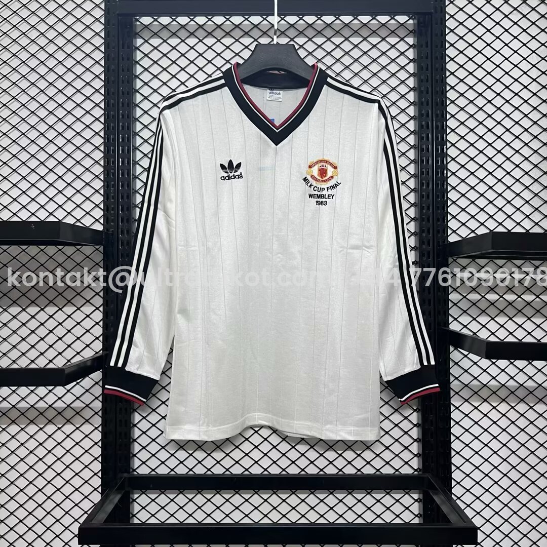 UltraTrikot-Retro Manchester United 82-84 Away Long Sleeve Jersey League Cup Final